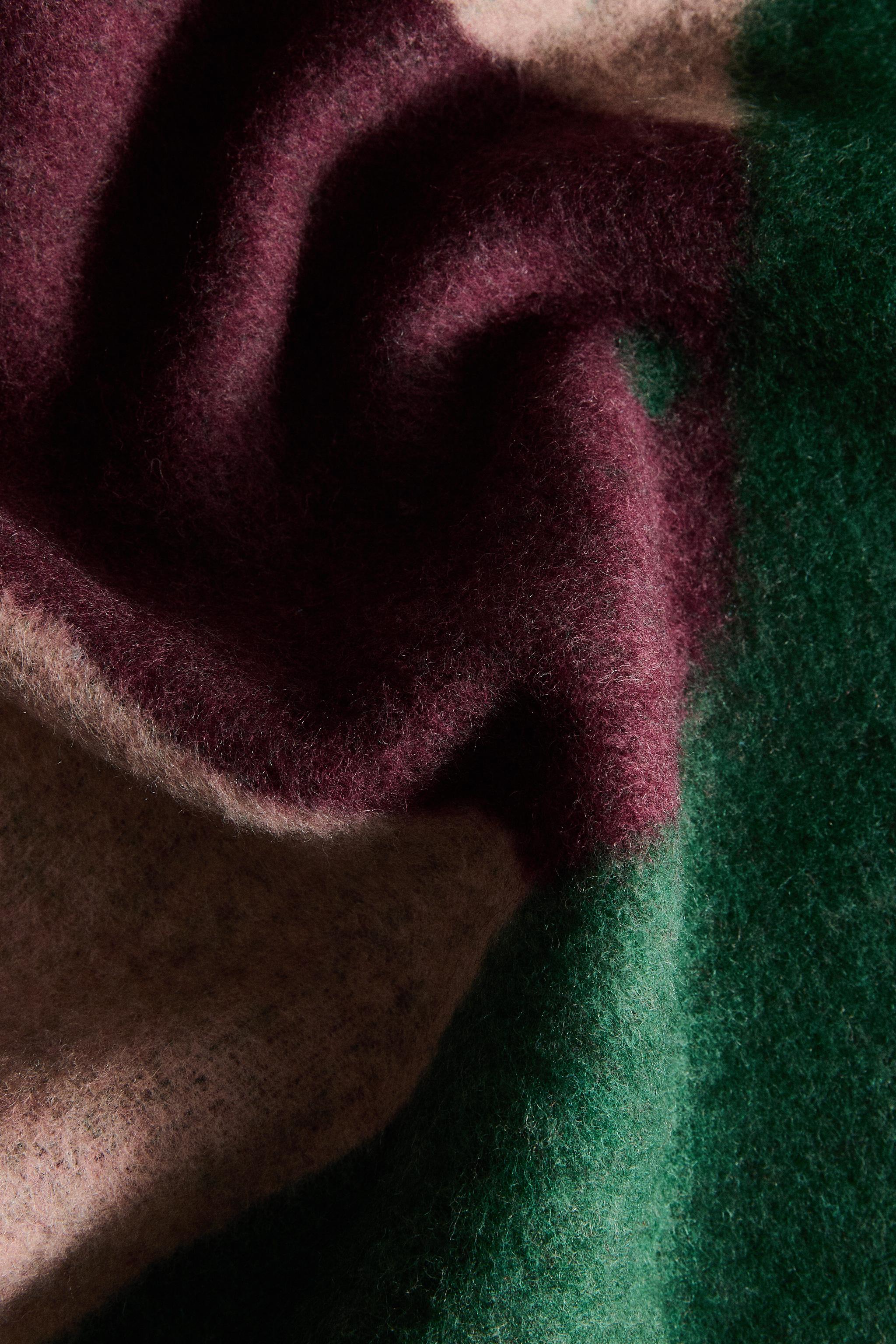 STRIPED WOOL BLANKET WITH BRANCH X COLLAGERIE