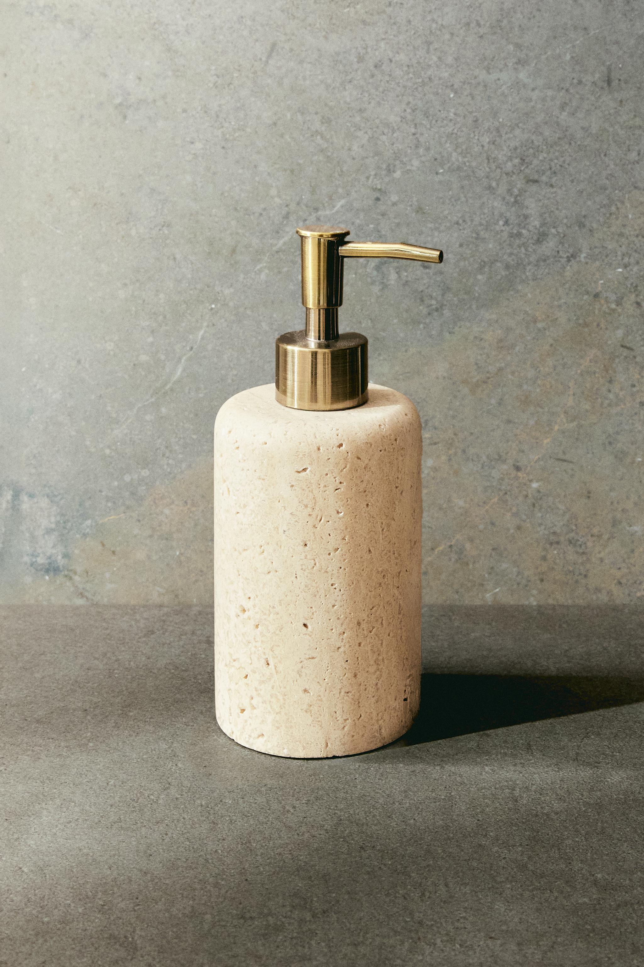 BEIGE MARBLE SOAP DISPENSER