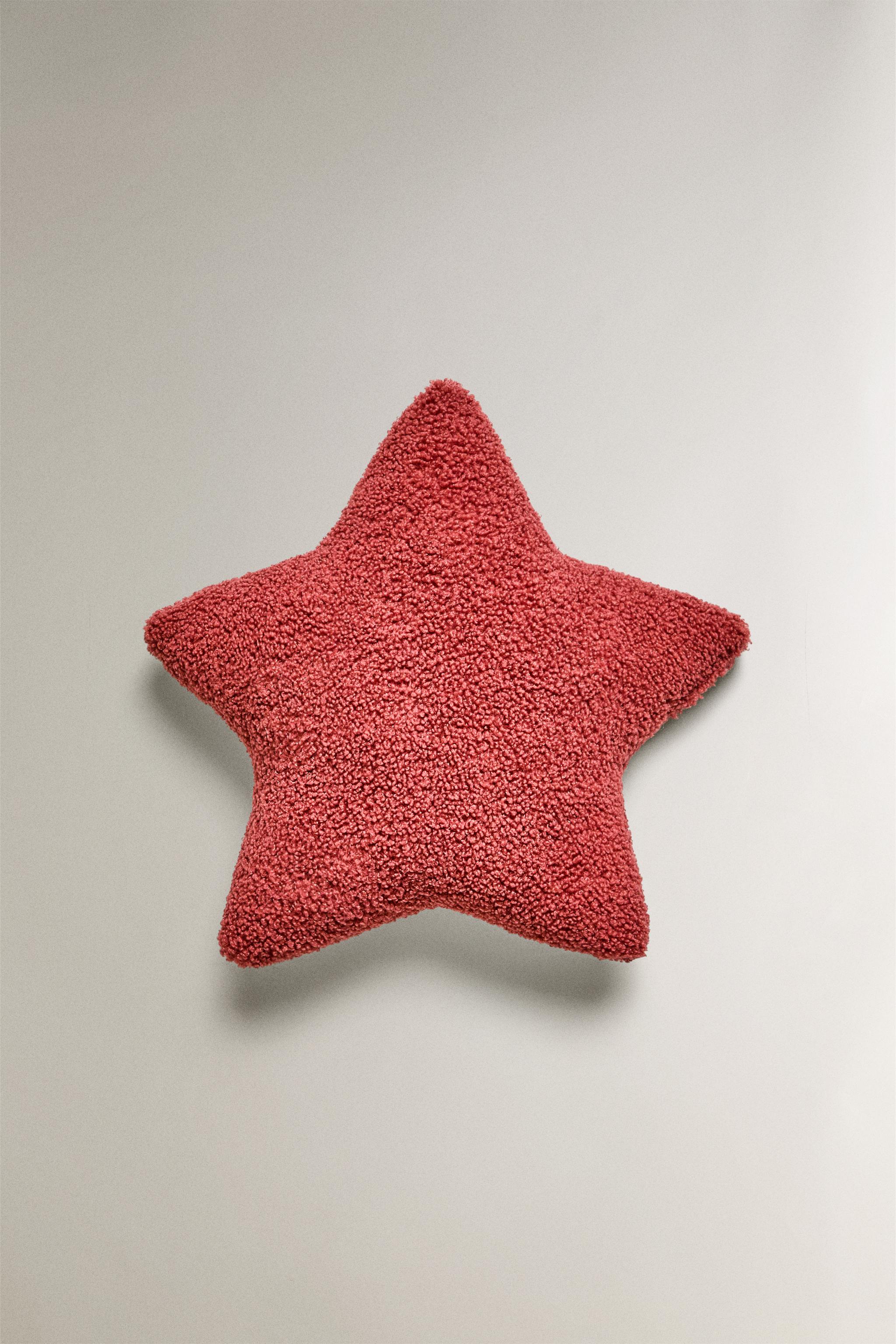 CHILDREN’S SMALL FAUX SHEARLING STAR THROW PILLOW