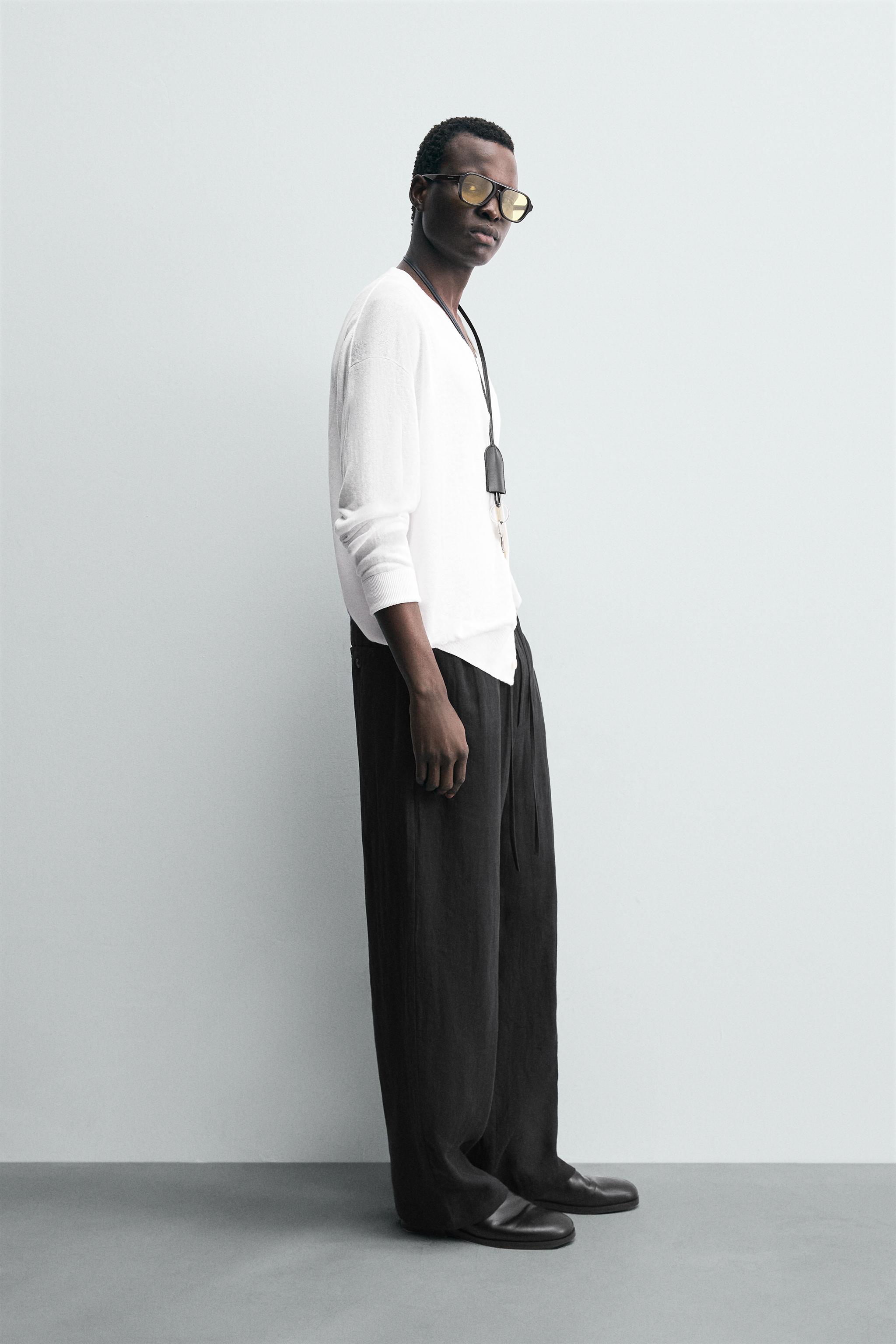 RELAXED FIT 100% LINEN PANTS