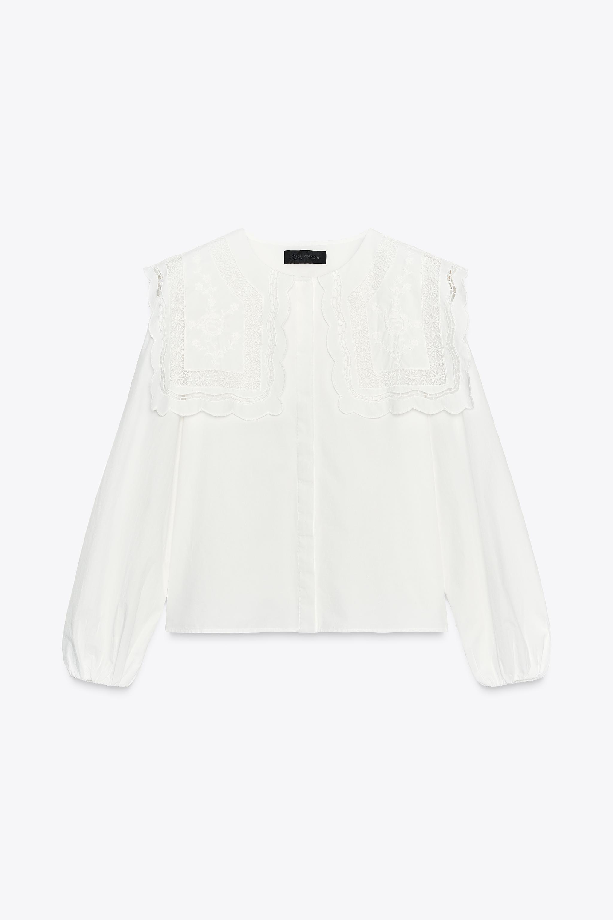 ZW COLLECTION EMBROIDERED COLLAR POPLIN SHIRT