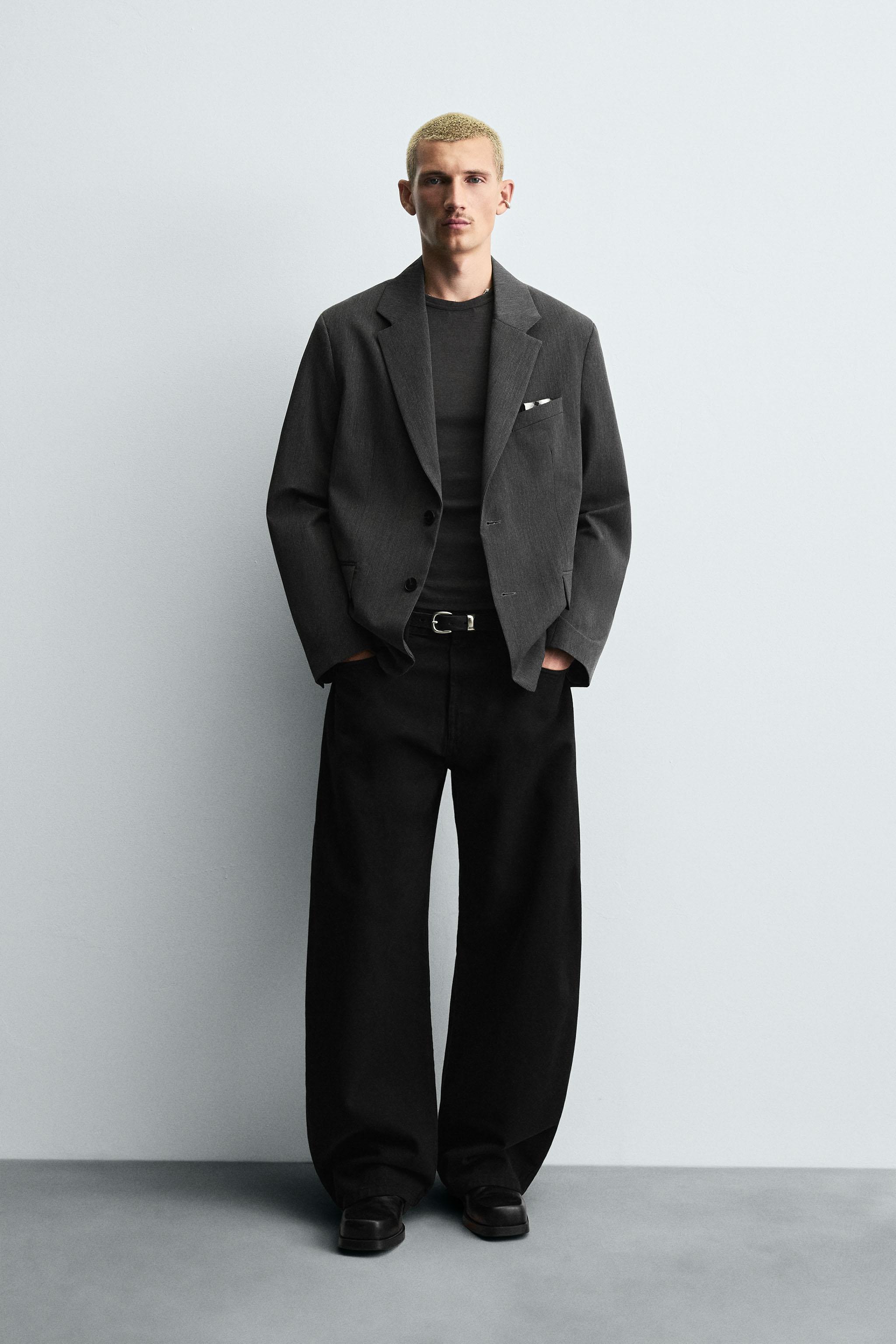 STRIPED OVERSIZED FIT BLAZER