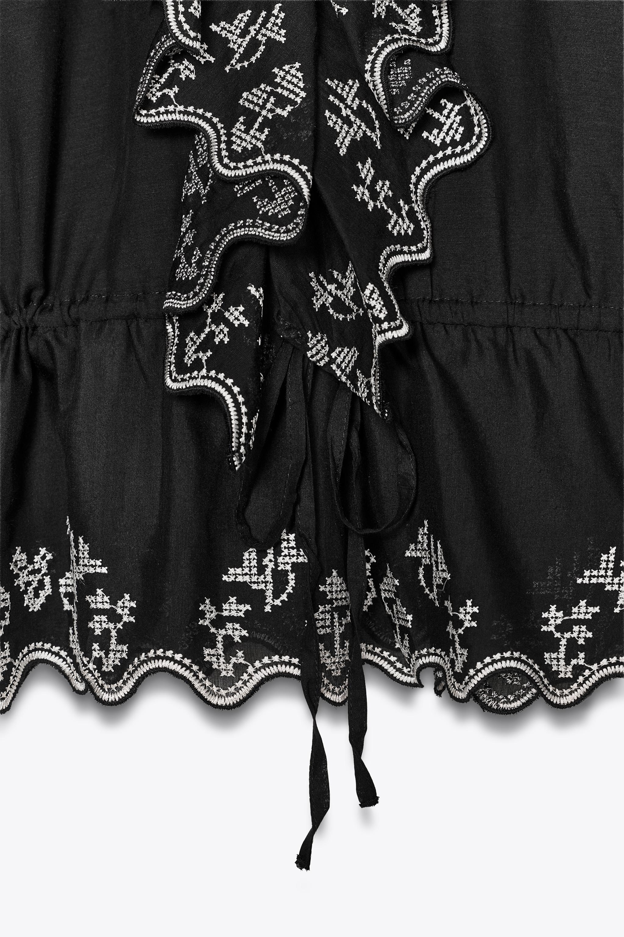 EMBROIDERED RUFFLED BLOUSE ZW COLLECTION