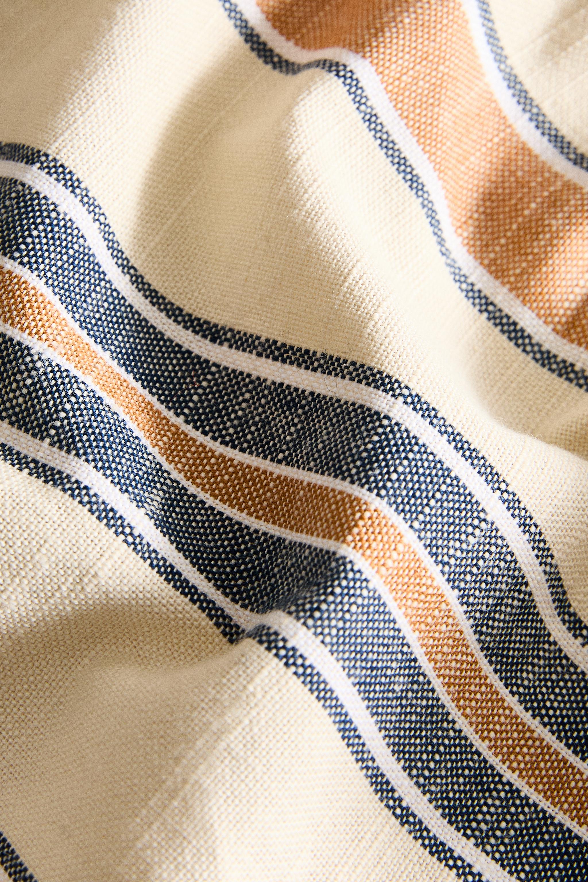 DYED THREAD STRIPED TABLECLOTH