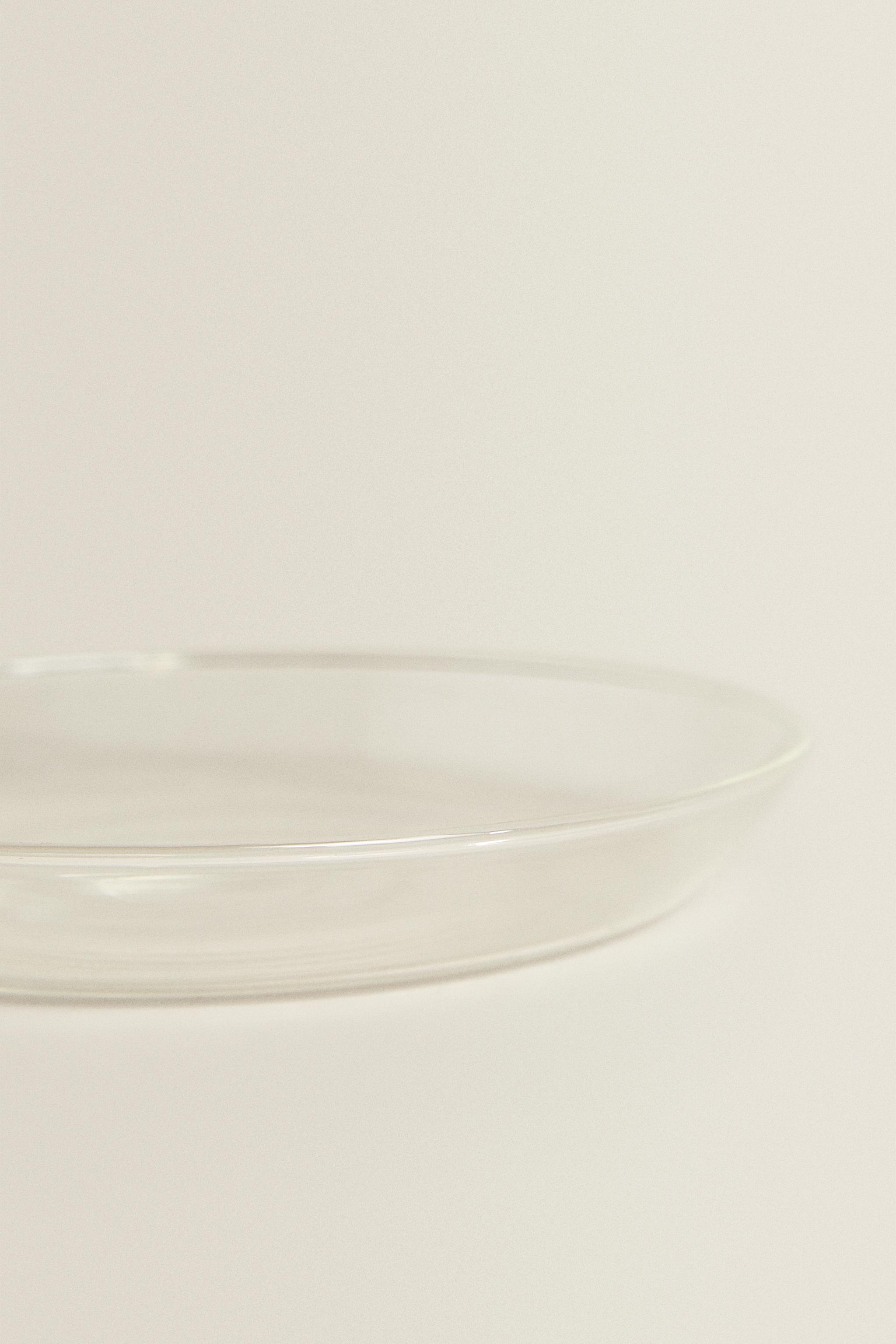 BOROSILICATE GLASS SIDE PLATE WITH RIM