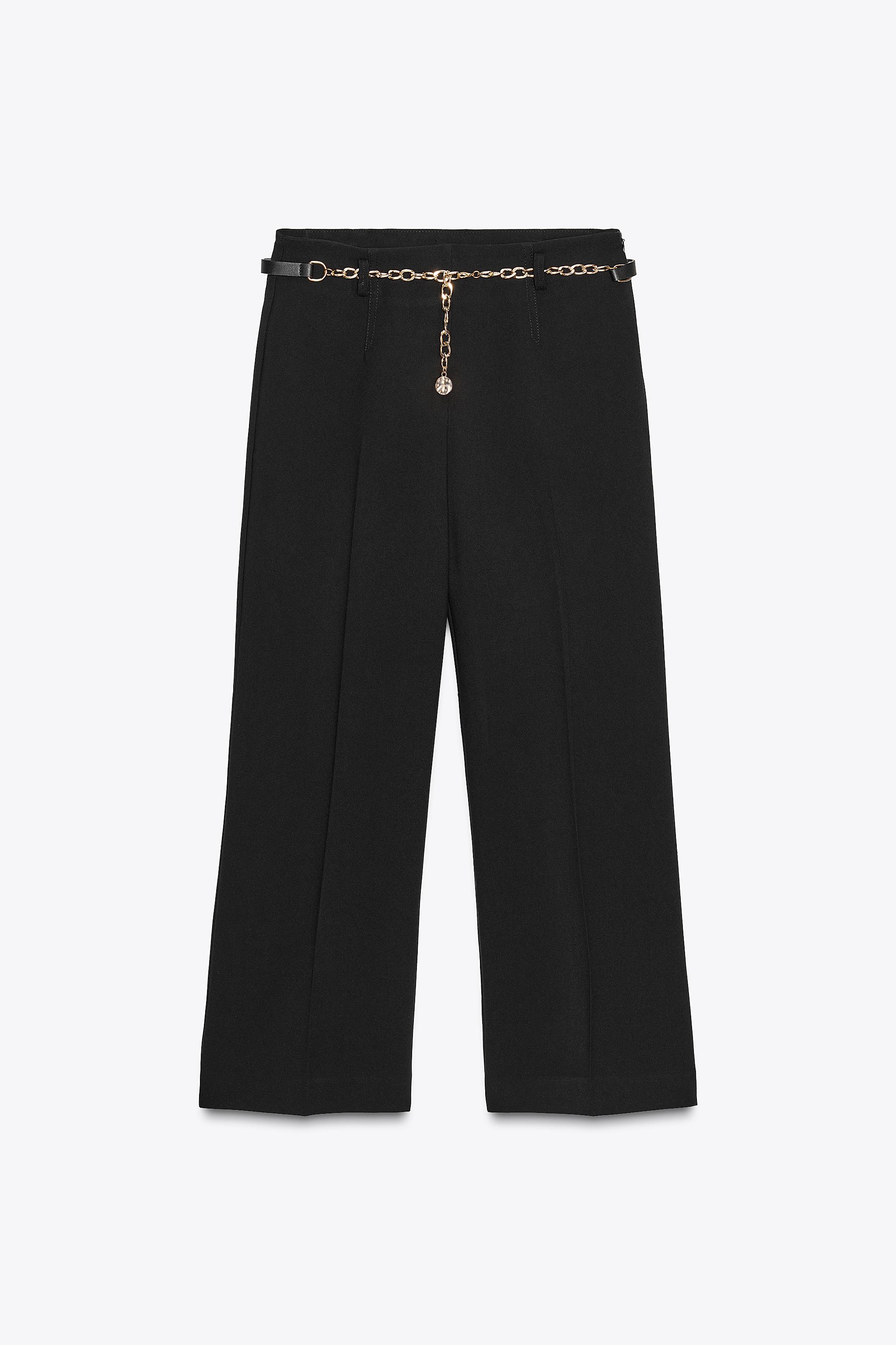 CHAIN BELT ANKLE PANTS