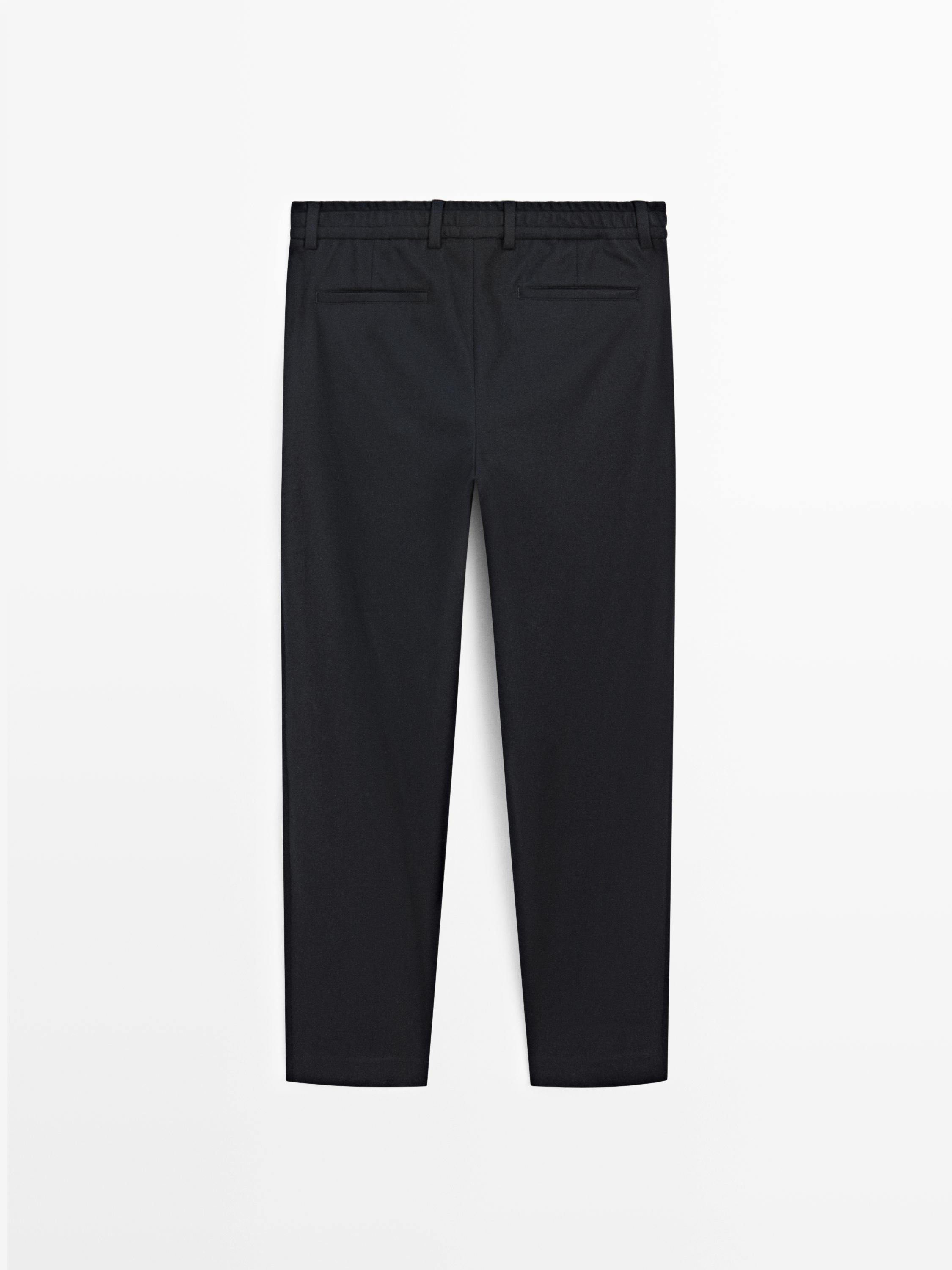 Wool blend suit trousers