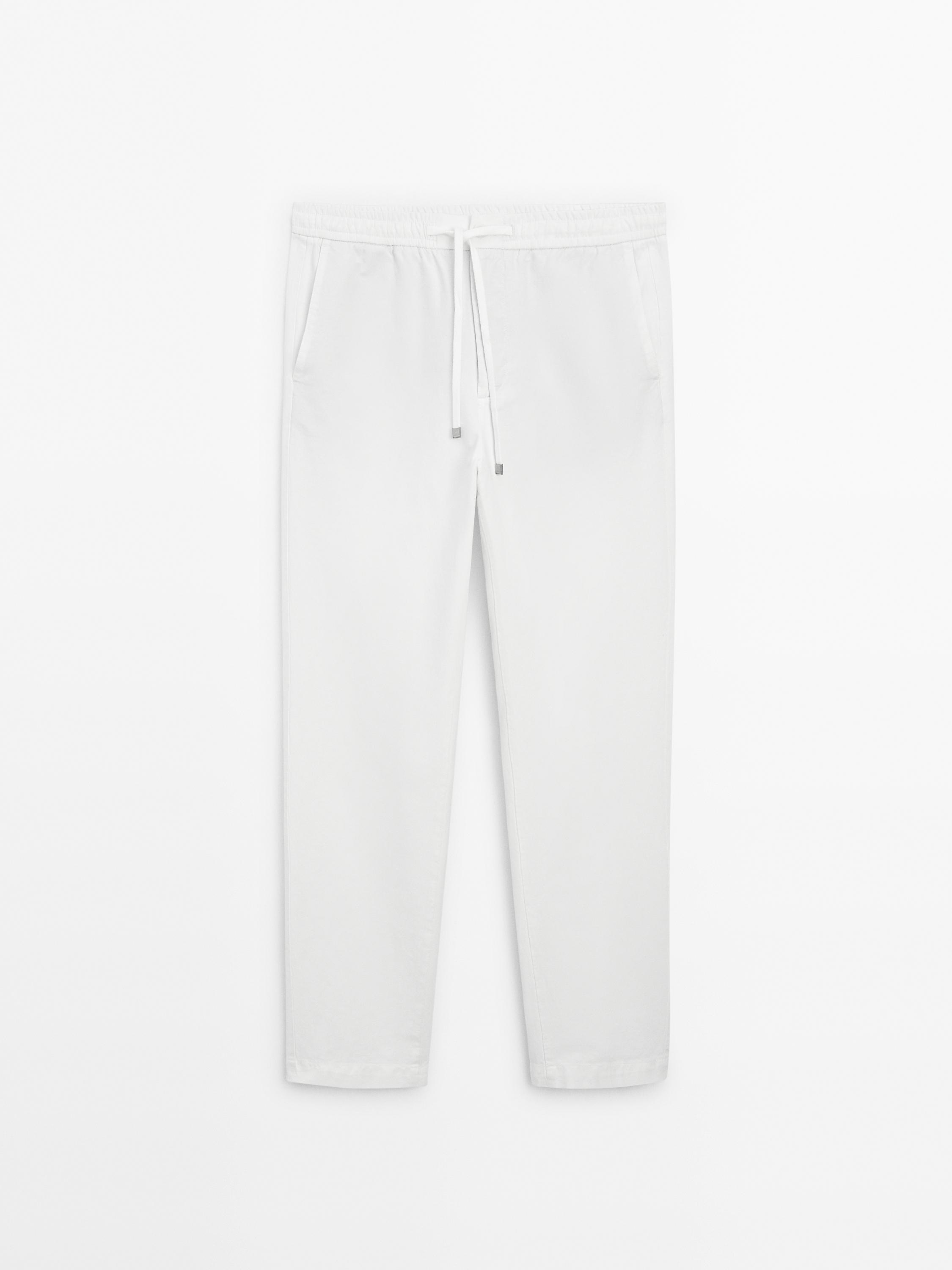 Cotton blend jogger fit trousers
