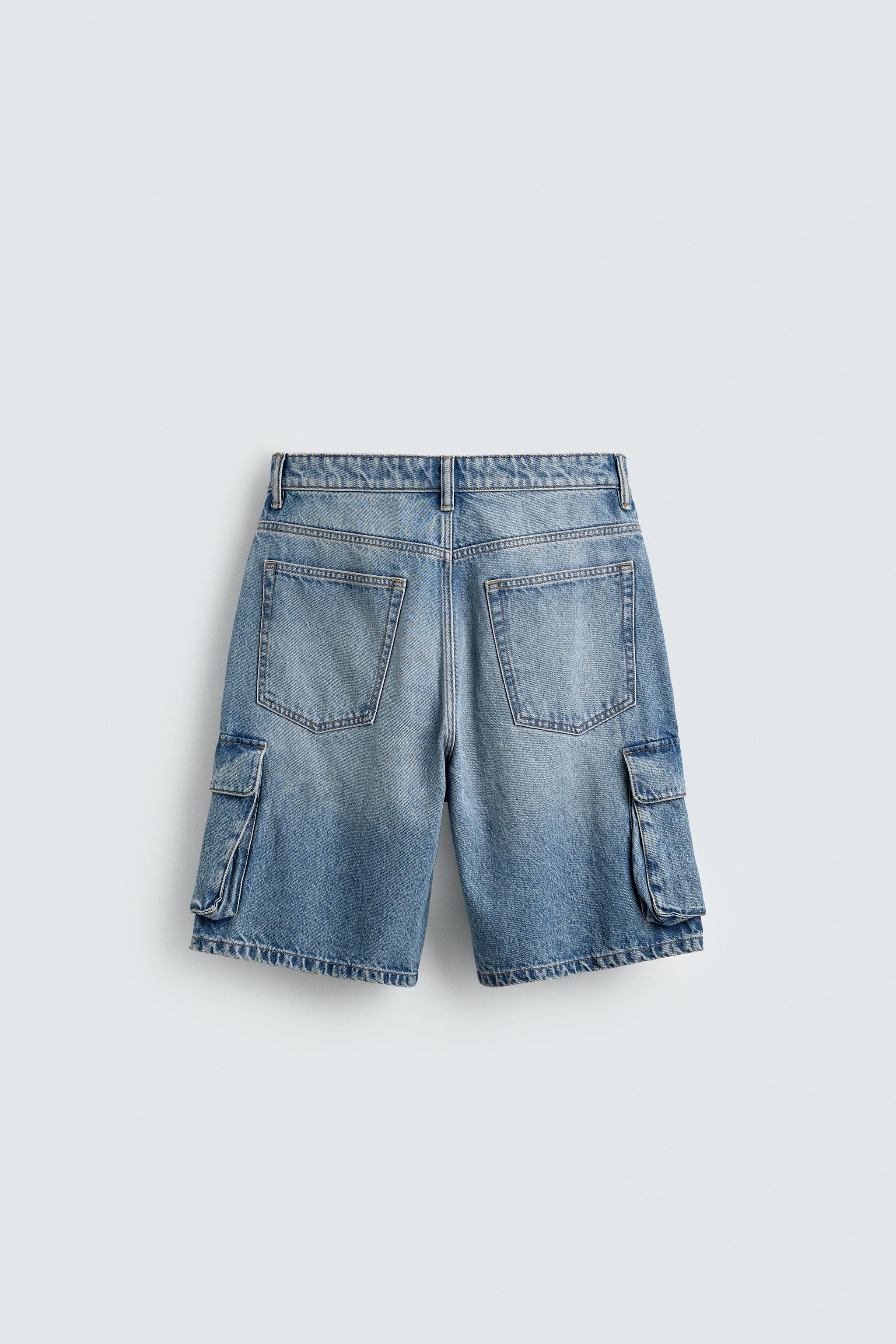 CARGO DENIM SHORTS