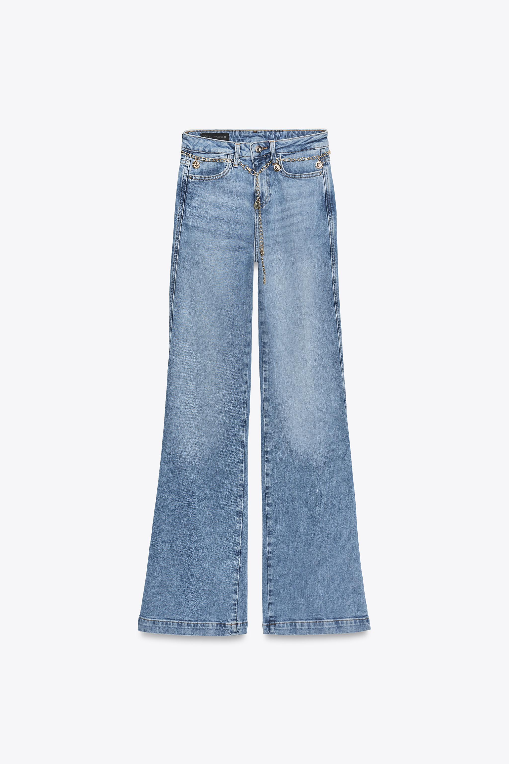 Z1975 HIGH WAIST BOOTCUT JEANS WITH CHAIN BELT