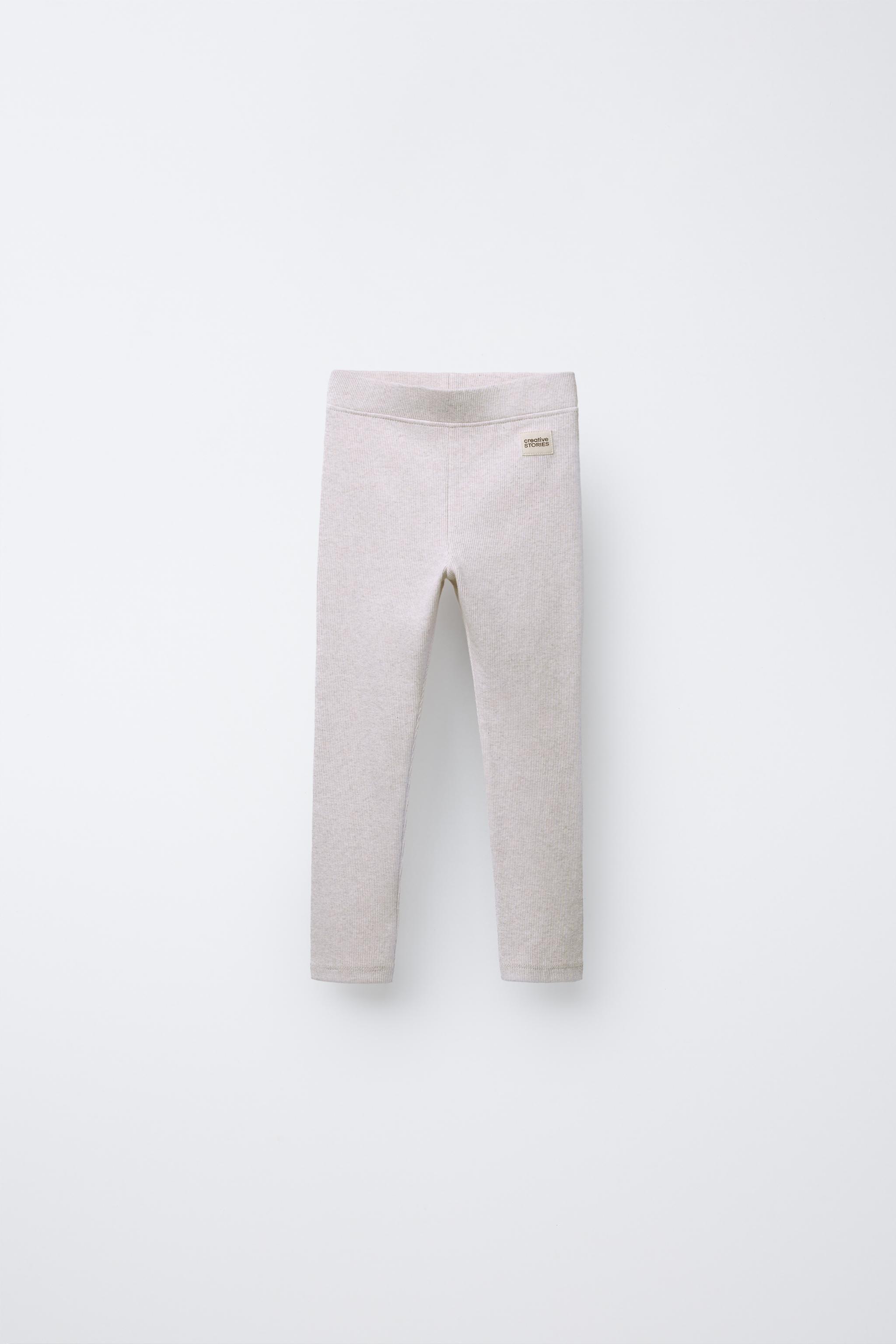 LABEL DETAIL RIBBED LEGGINGS