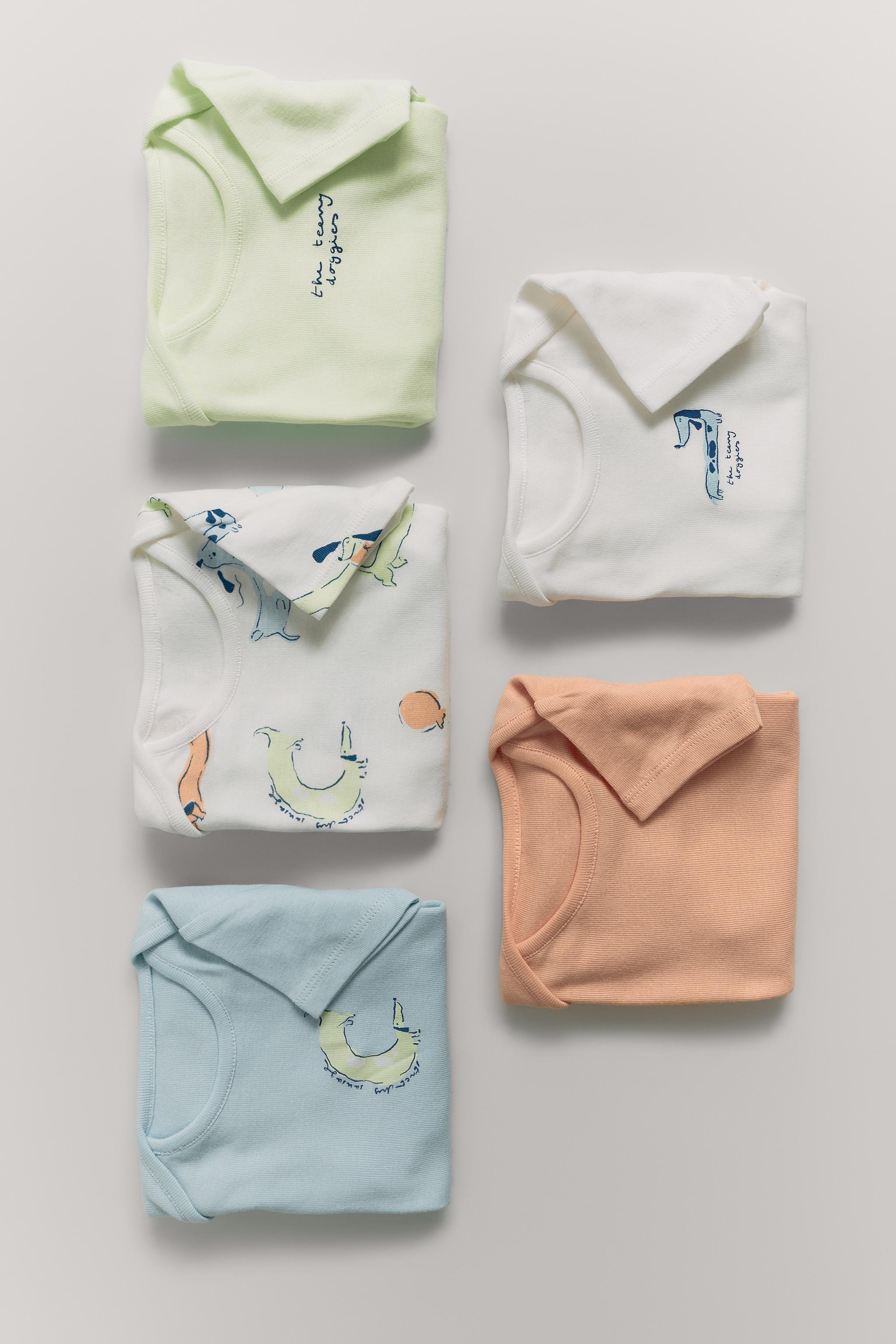 FIVE-PACK OF PUPPY BODYSUITS