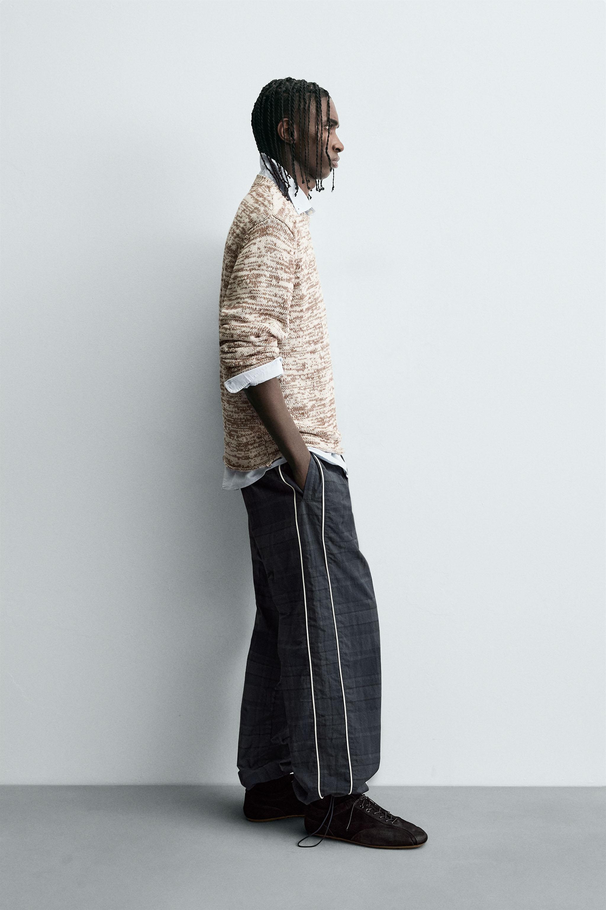 CONTRAST PLAID TECHNICAL JOGGER PANTS