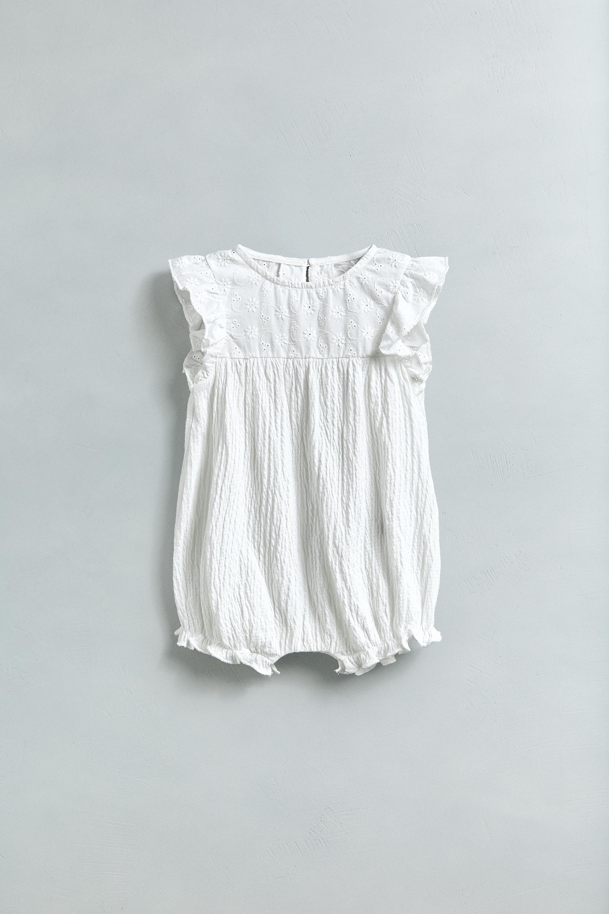 SWISS EMBROIDERED TEXTURED ROMPER