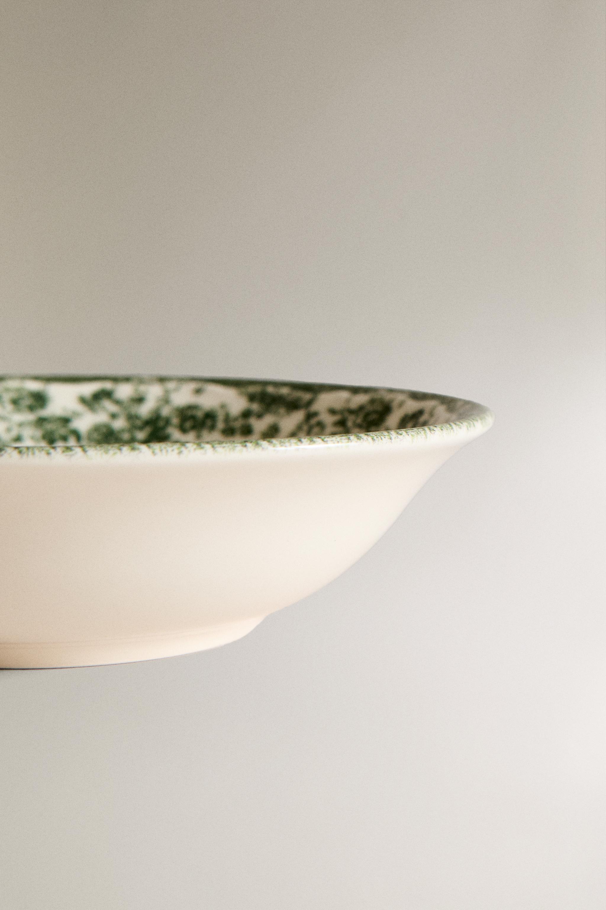 FLORAL EARTHENWARE BOWL