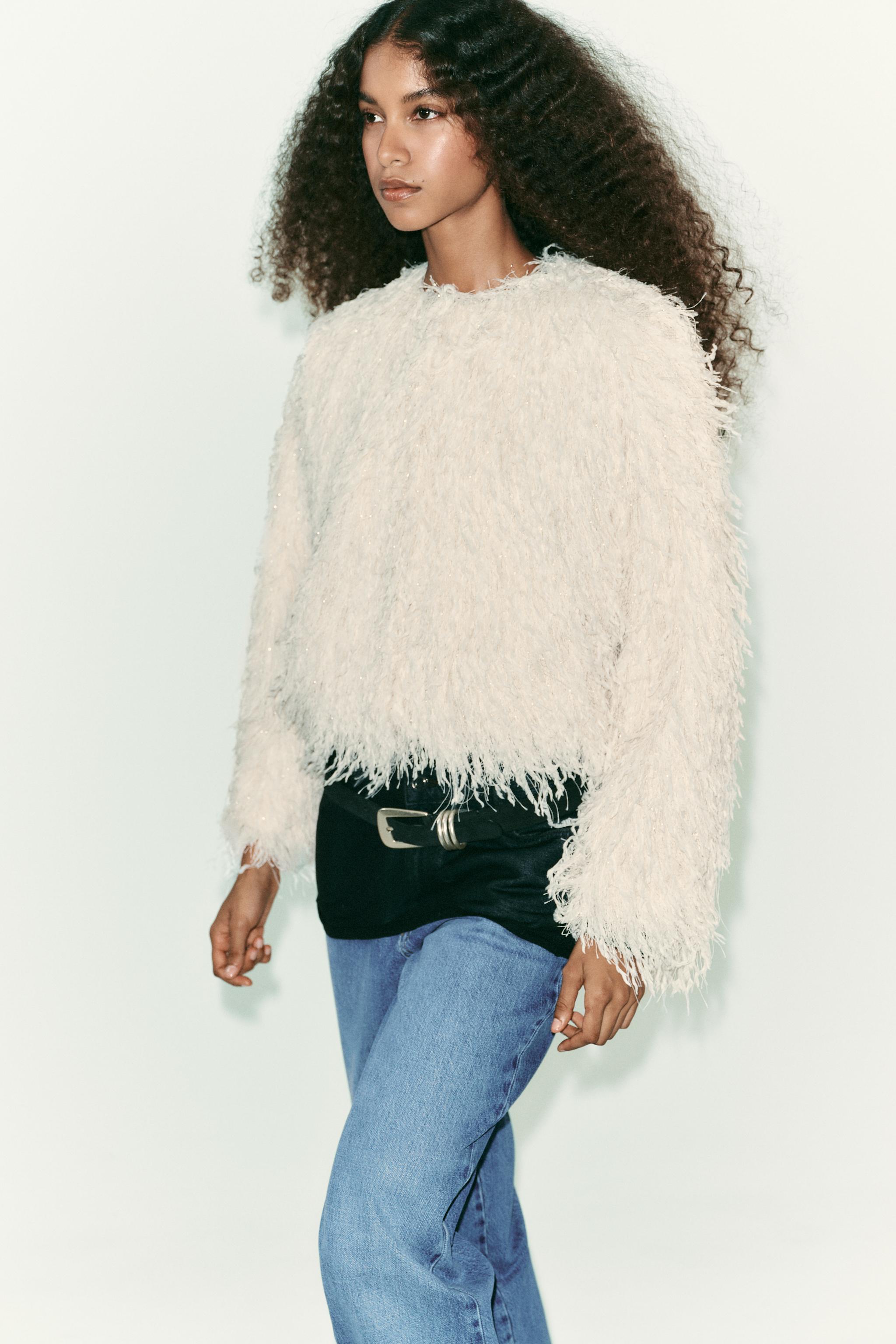 FEATHER FRINGE METALLIC THREAD JACKET