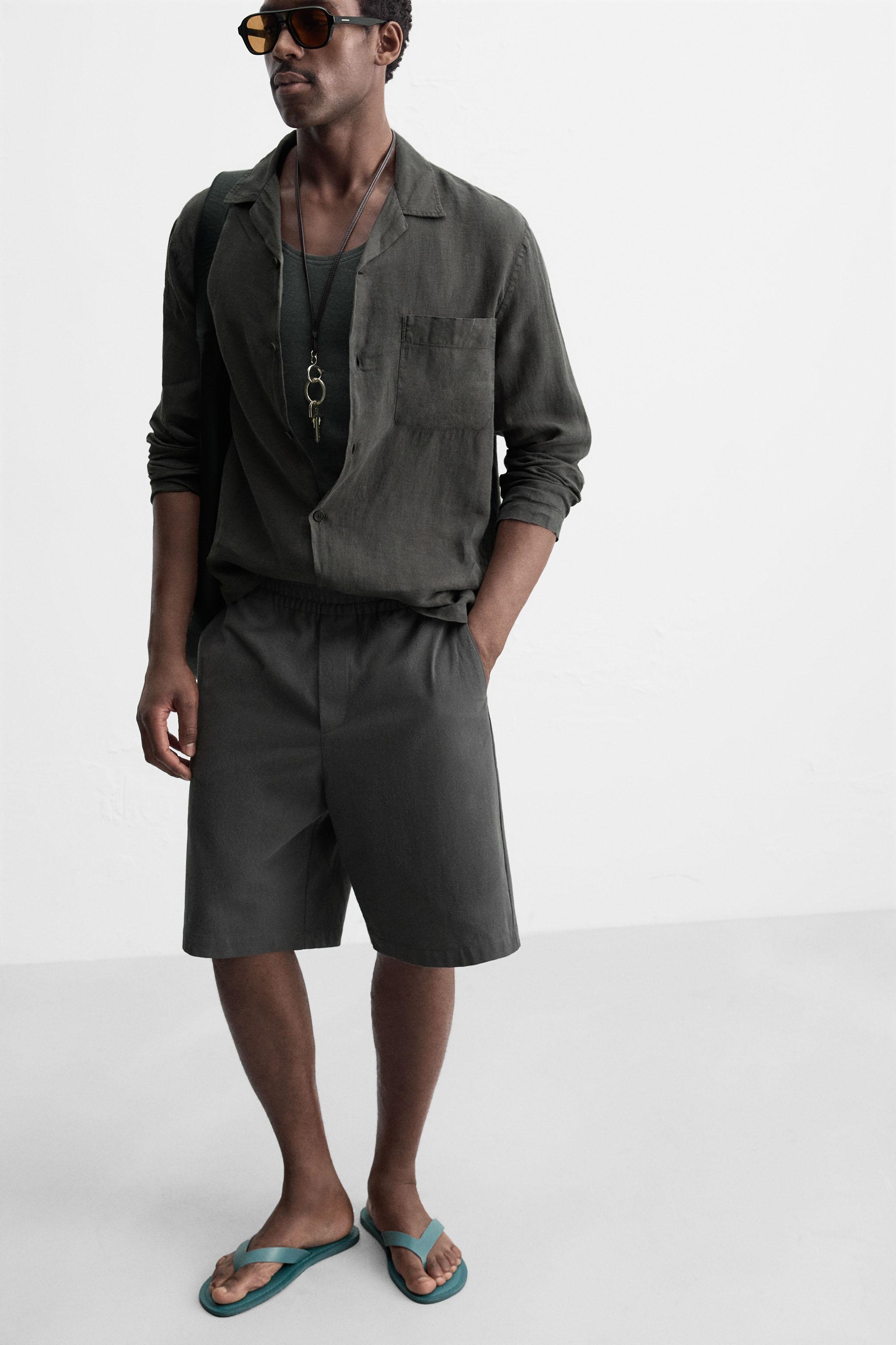 RELAXED FIT COTTON BERMUDA SHORTS