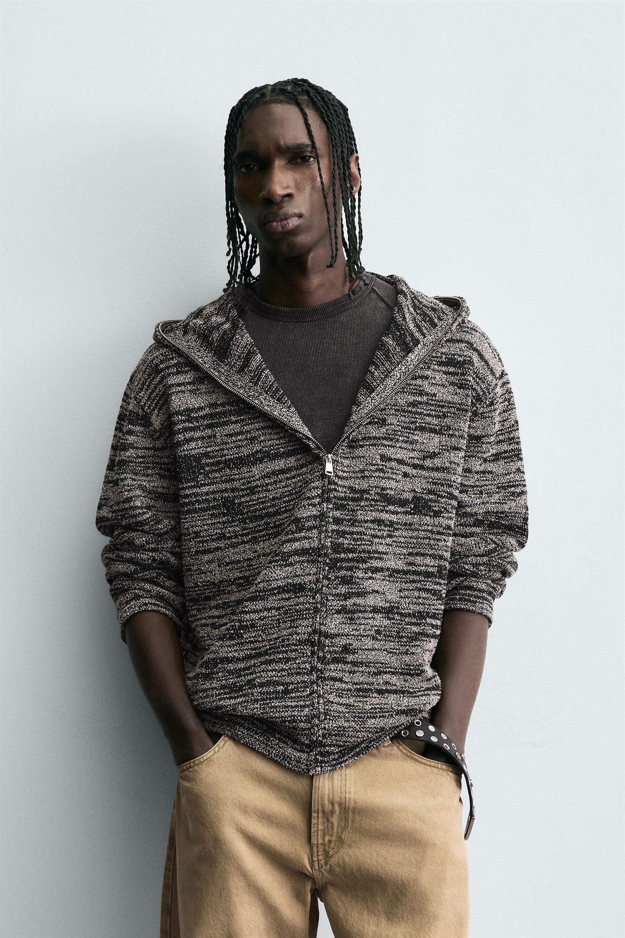 HOODED KNIT CARDIGAN