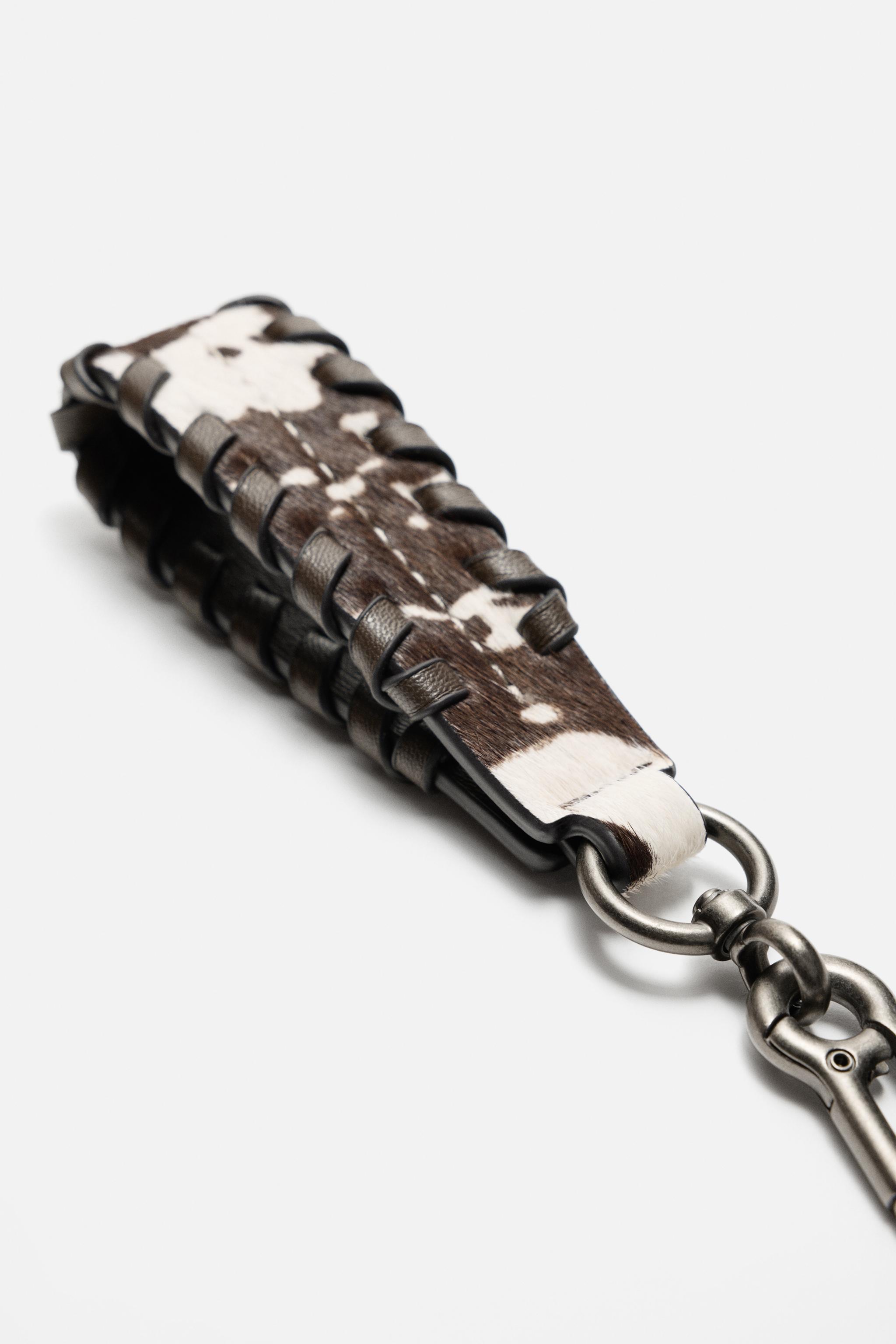 ANIMAL PRINT LEATHER KEYCHAIN
