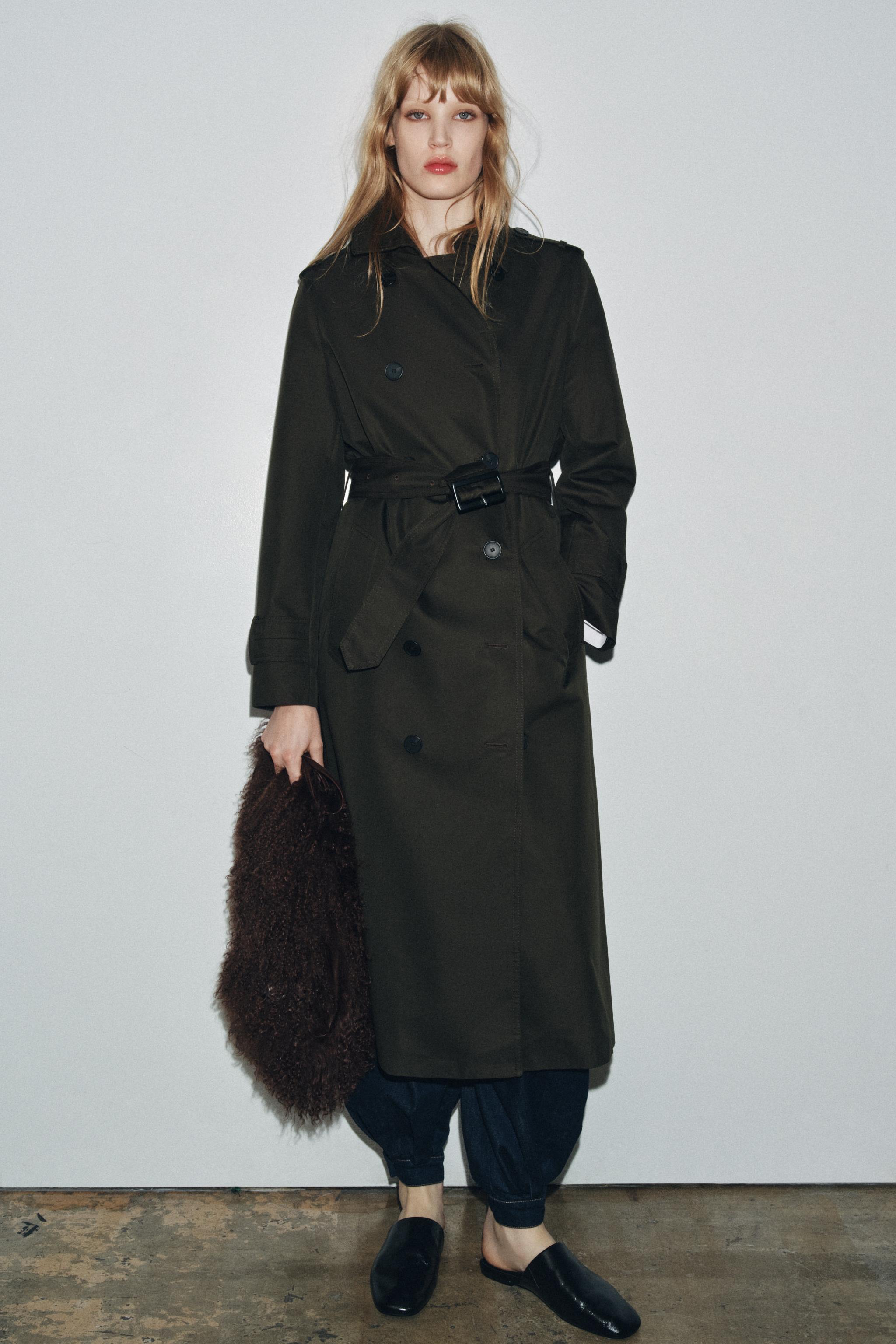 WATER REPELLENT DOUBLE-BREASTED TRENCH COAT ZW COLLECTION