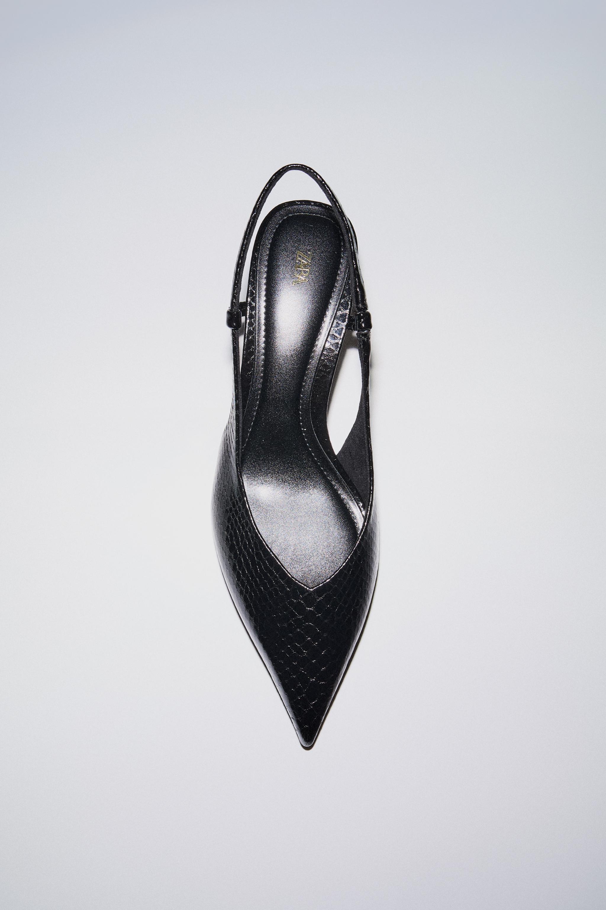 TEXTURED SLINGBACK SHOES