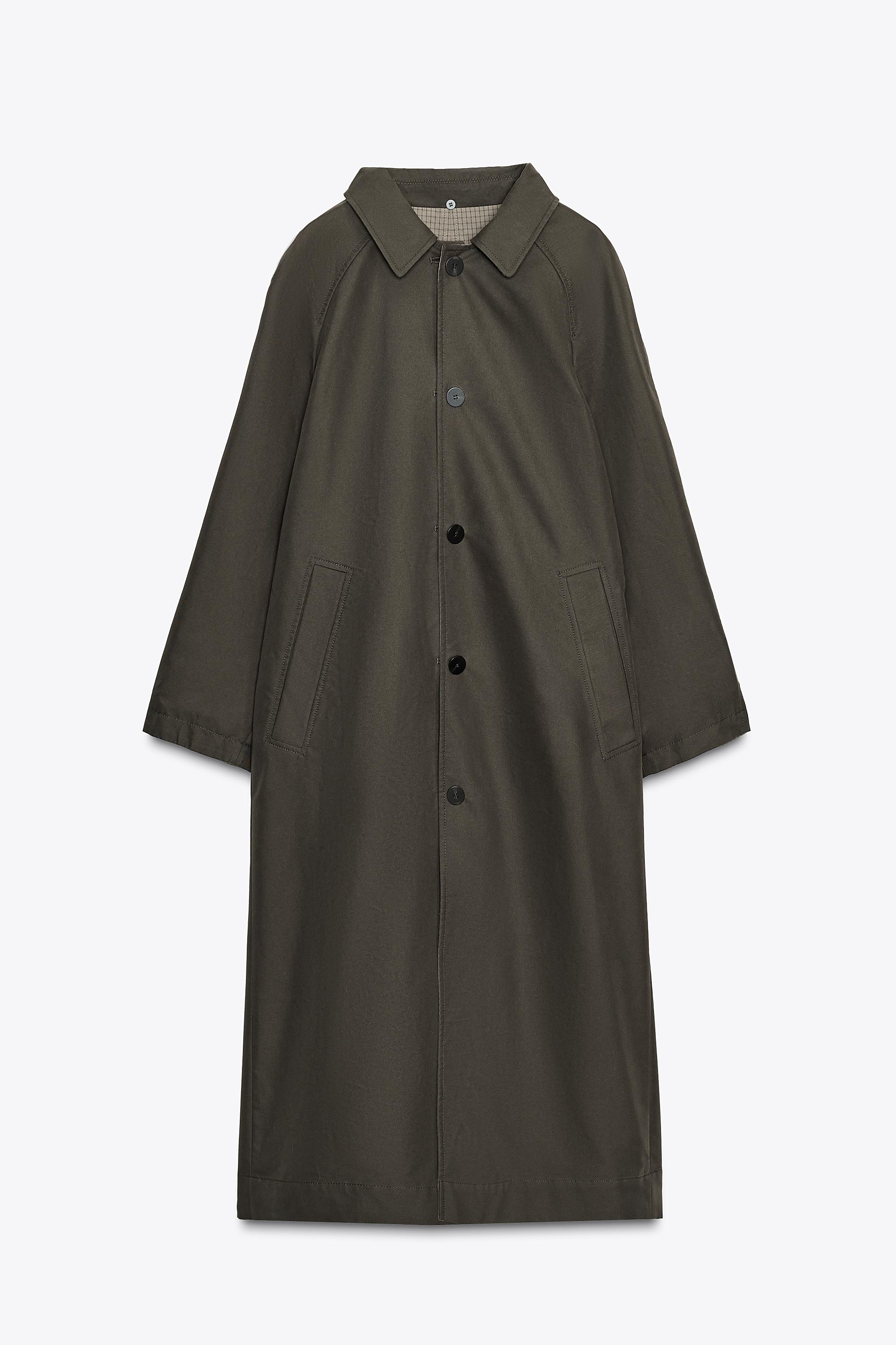 ZW COLLECTION REVERSIBLE FAUX FUR COLLAR TRENCH COAT