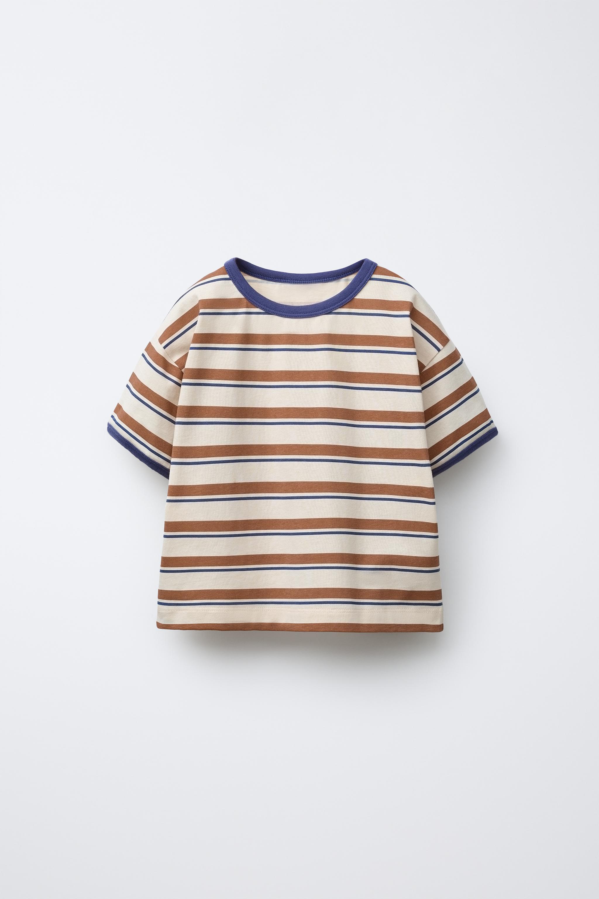 STRIPED TRIM T-SHIRT