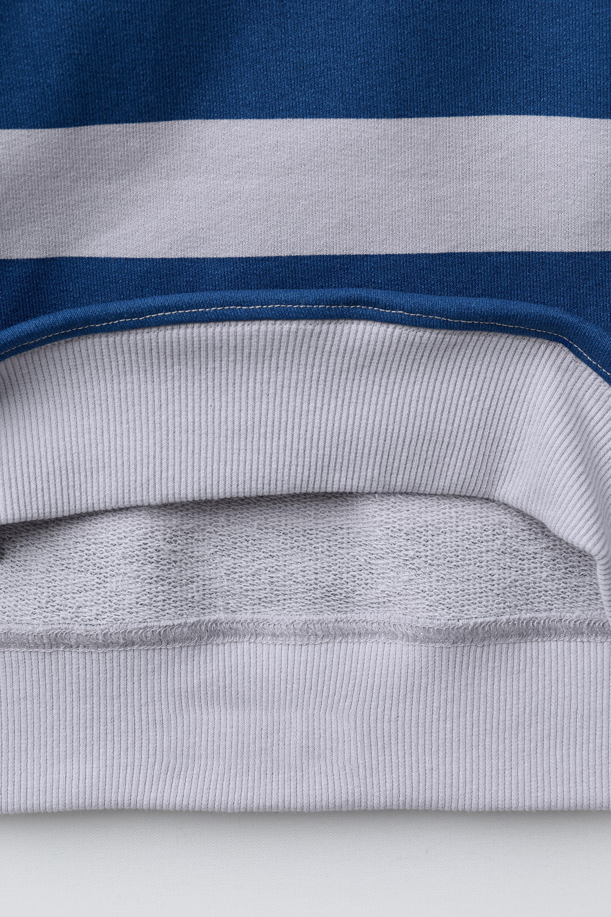 STRIPED TEXT SWEATSHIRT