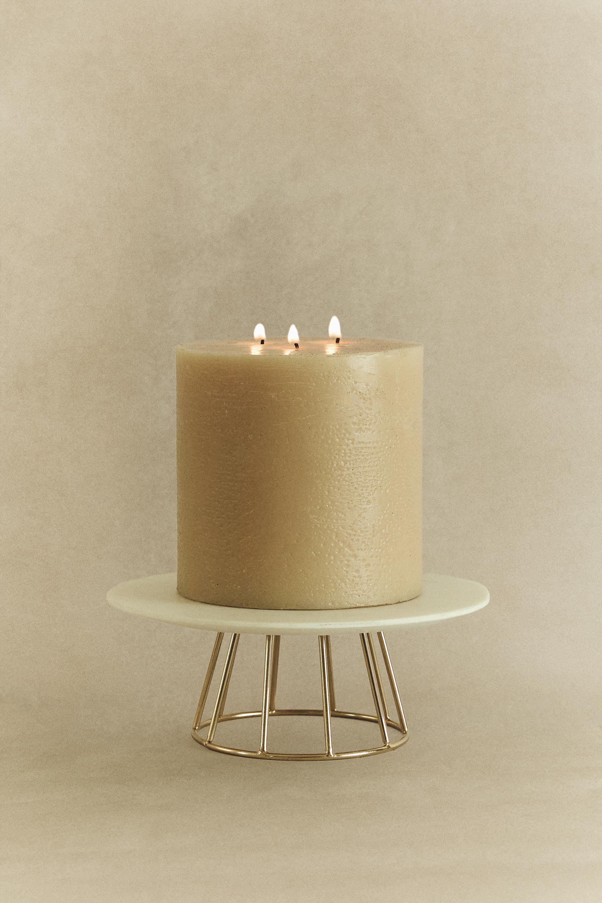 MARBLE AND METAL TEALIGHT HOLDER