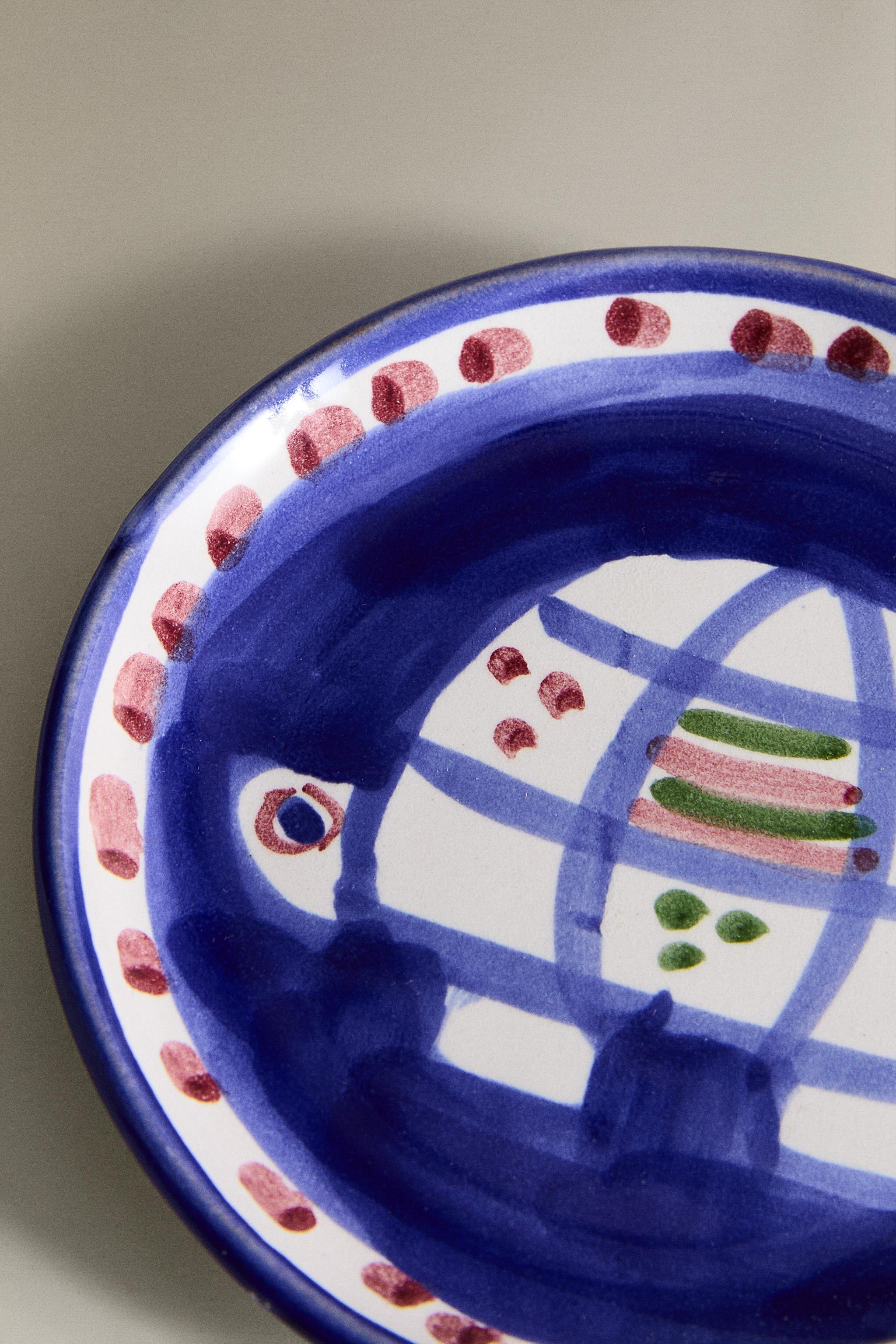 PAINTED CERAMIC SIDE PLATE