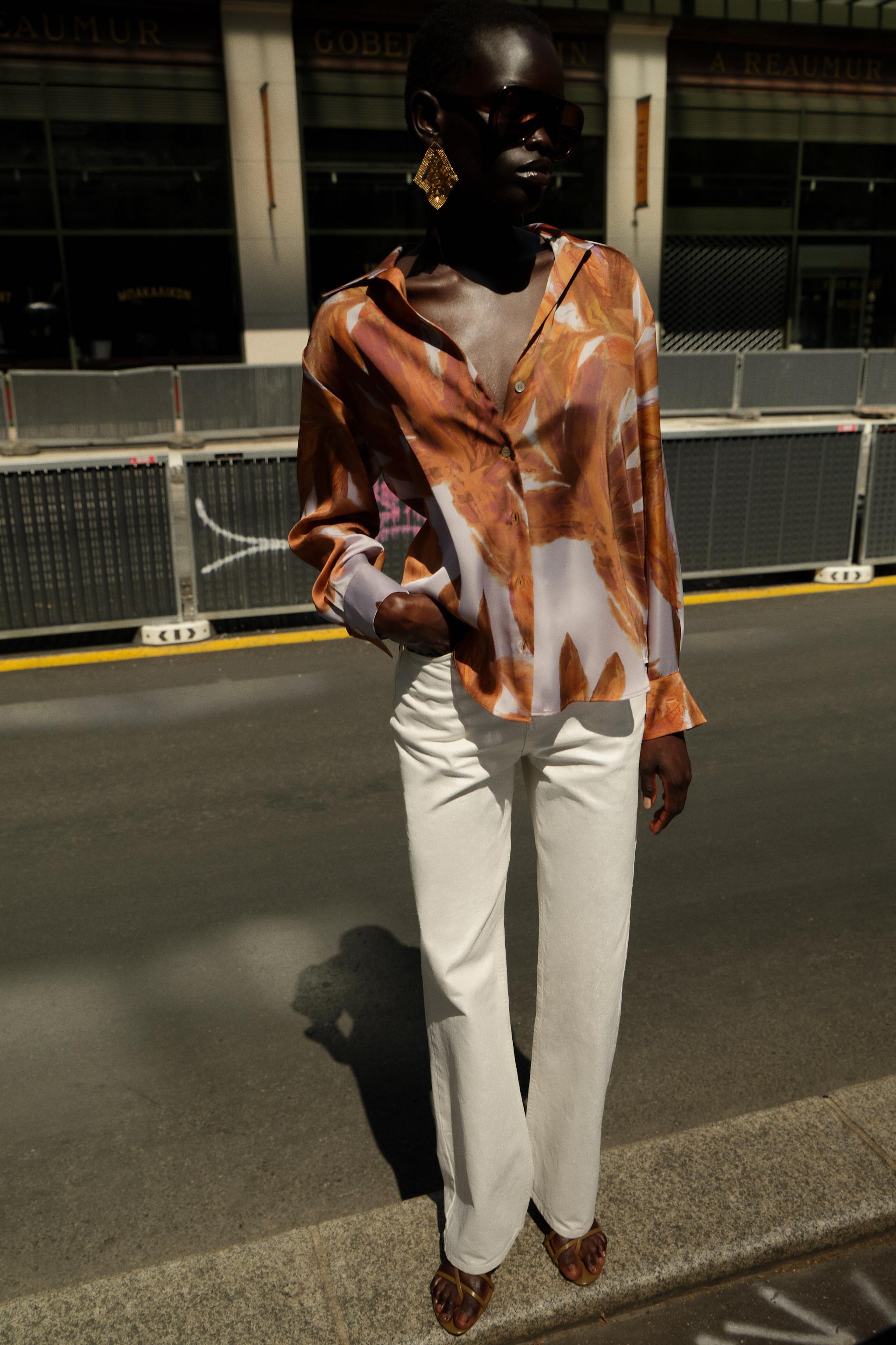 PRINTED SATIN EFFECT SHIRT