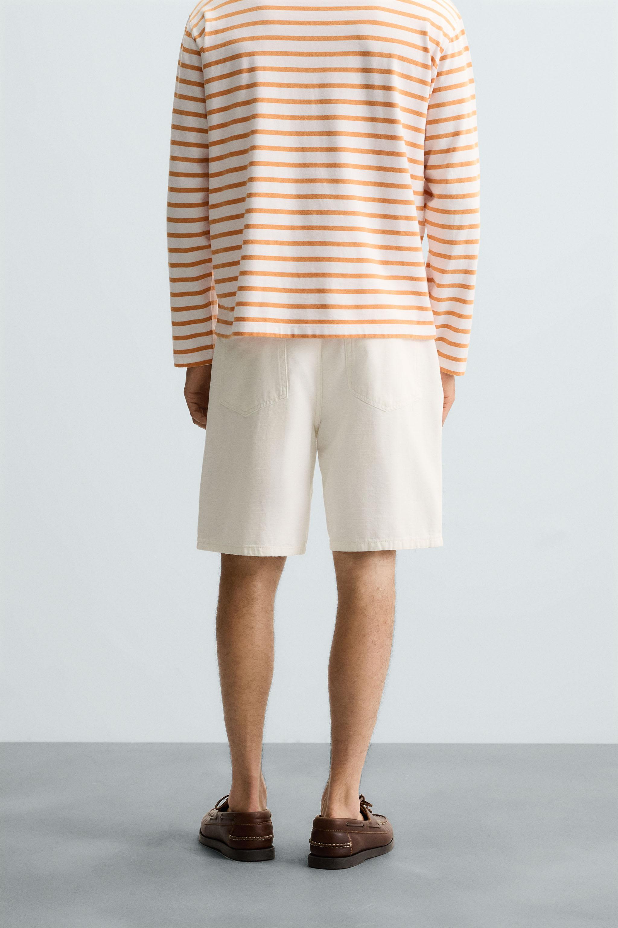 RELAXED FIT PLEATED BERMUDA SHORTS