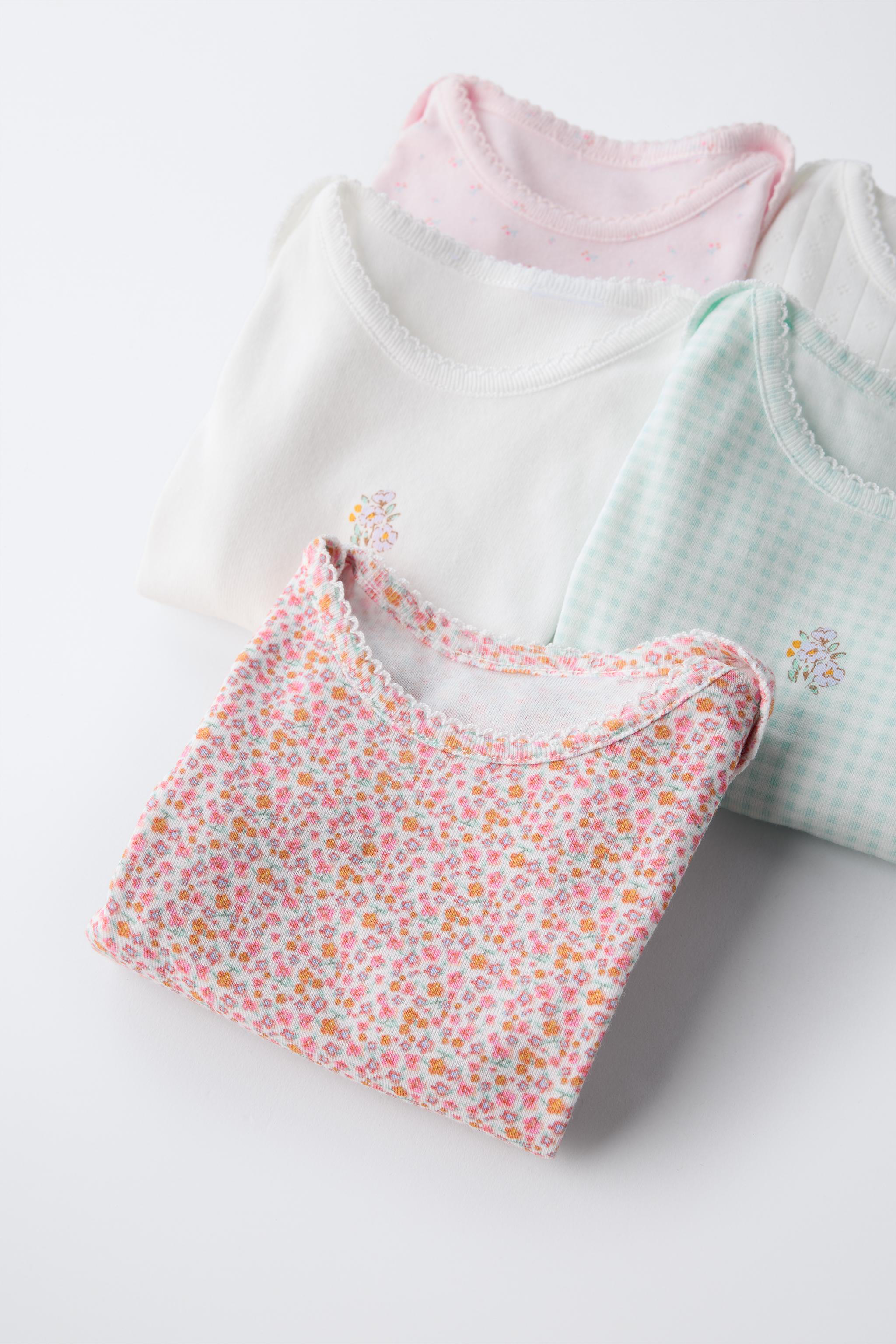 FIVE-PACK OF PATCHWORK BODYSUITS