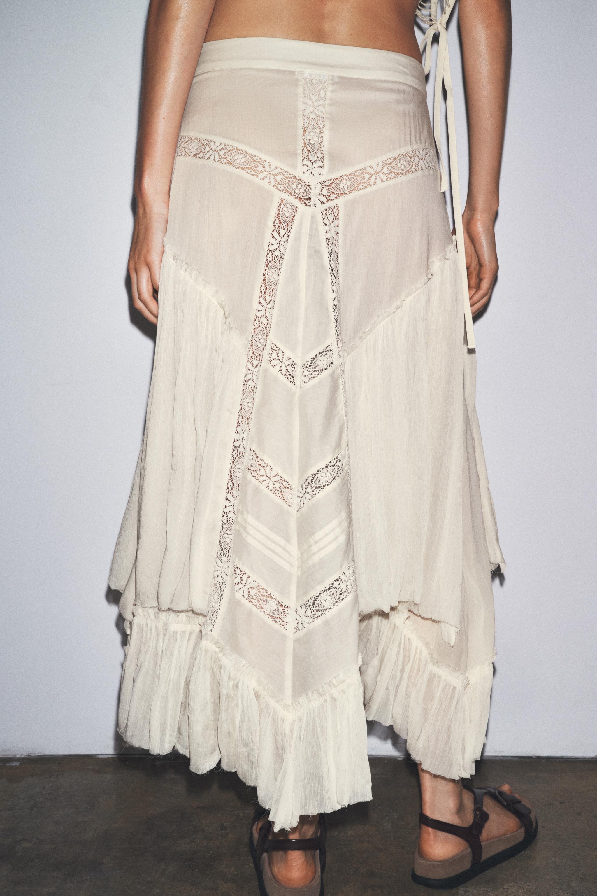 LIMITED EDITION EMBROIDERED LACE COMBINATION SKIRT