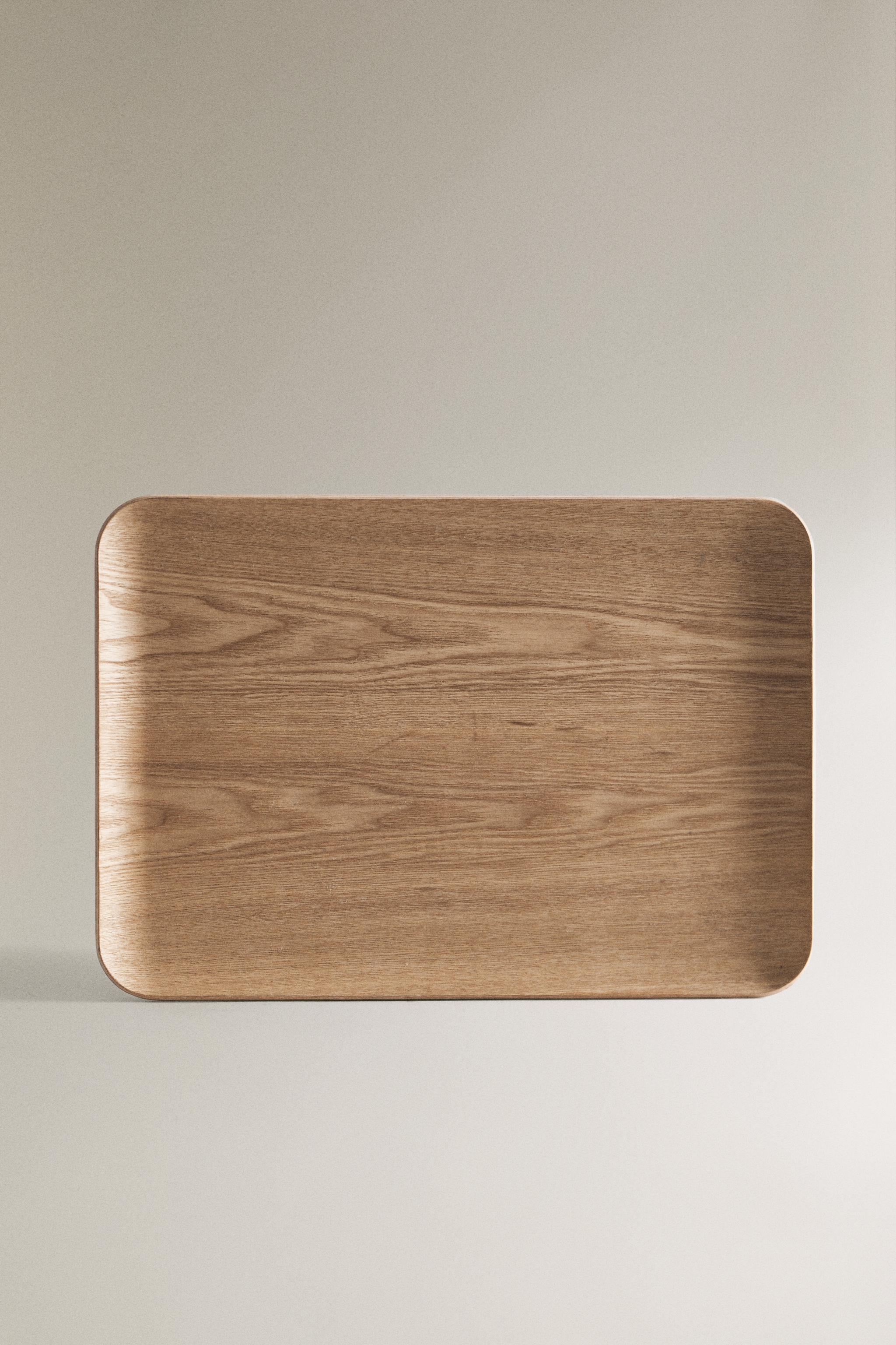 RECTANGULAR NON-SLIP WOODEN TRAY