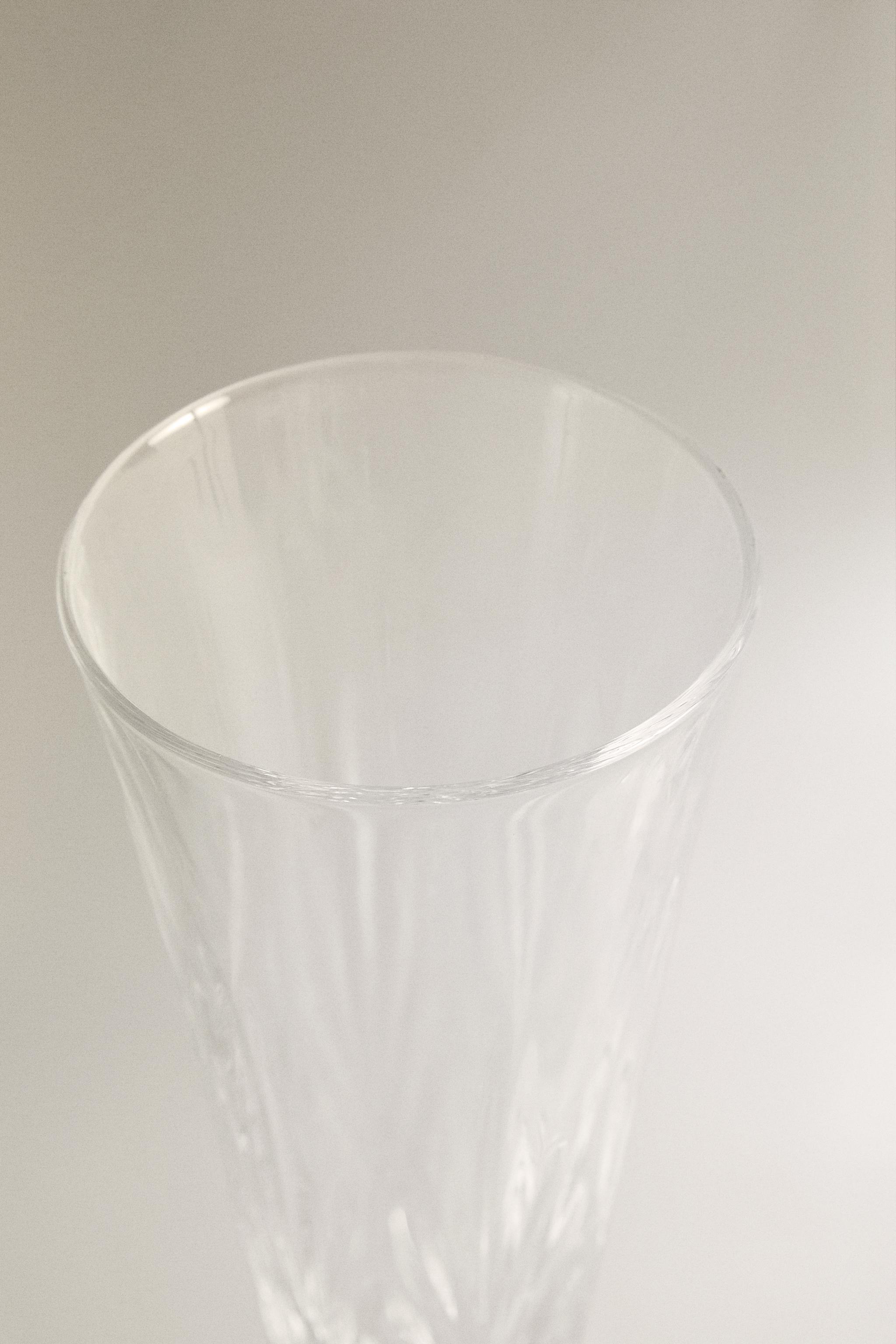 ENGRAVED CRYSTALLINE FLUTE GLASS