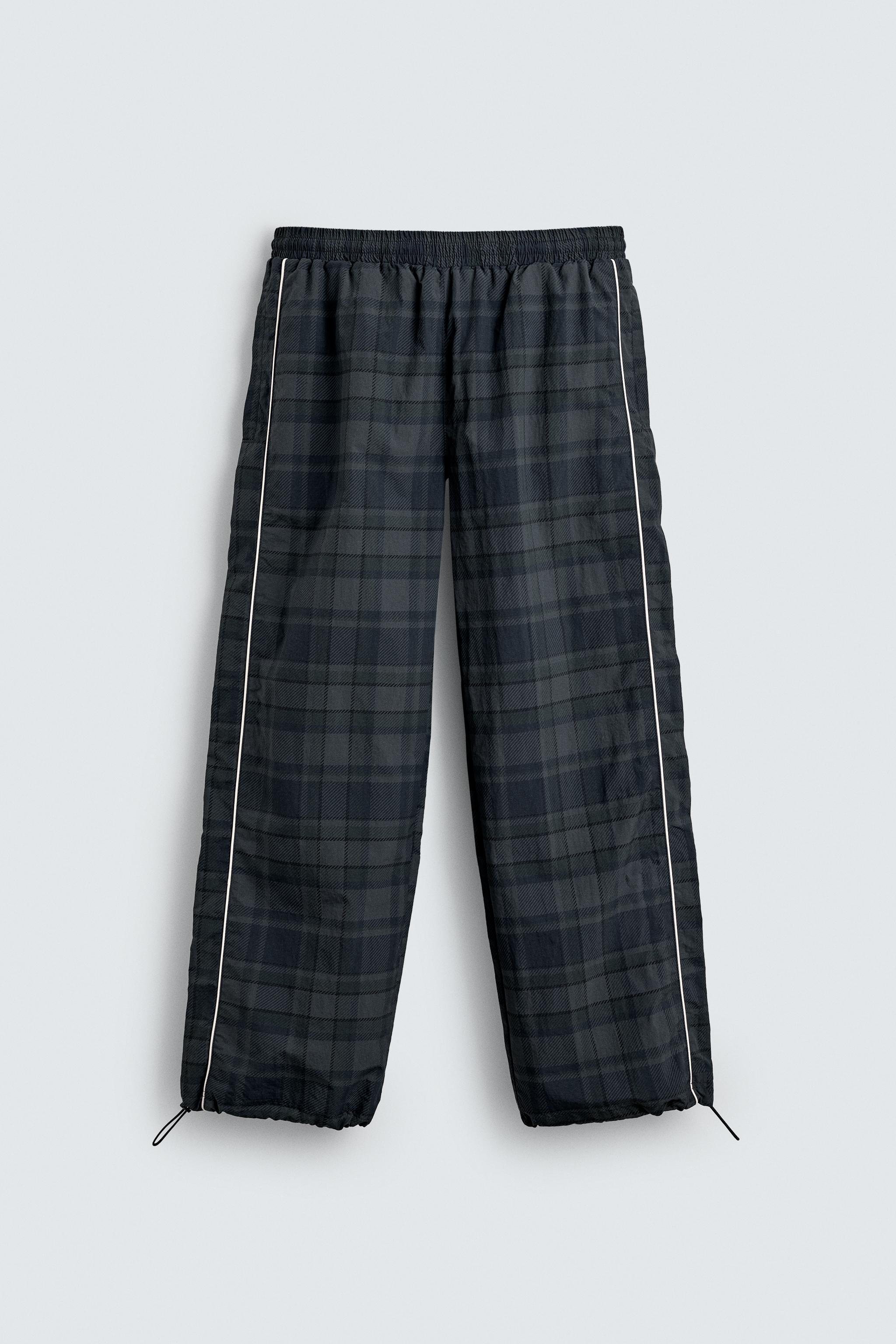 CONTRAST PLAID TECHNICAL JOGGER PANTS