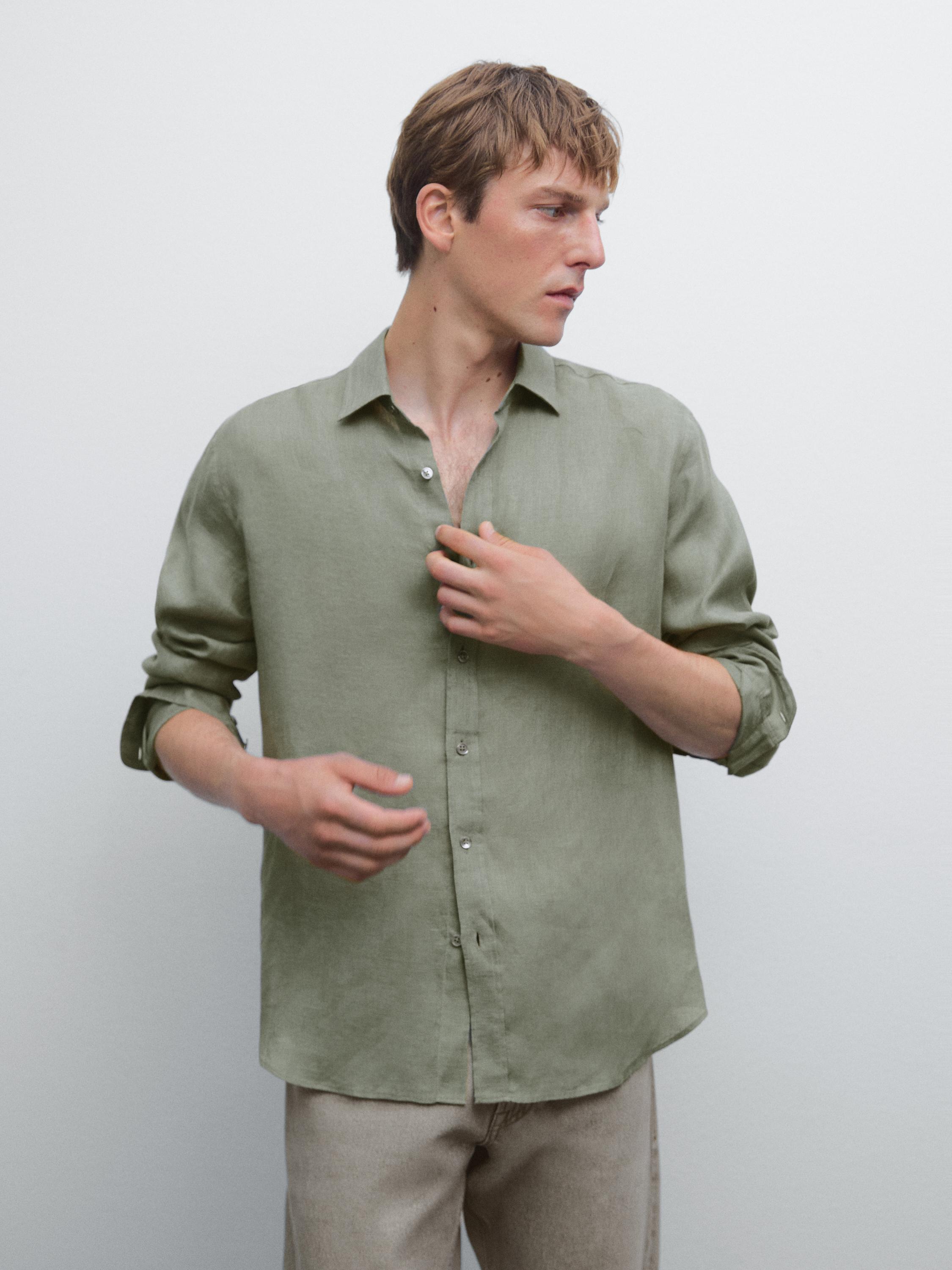 100% linen regular fit shirt