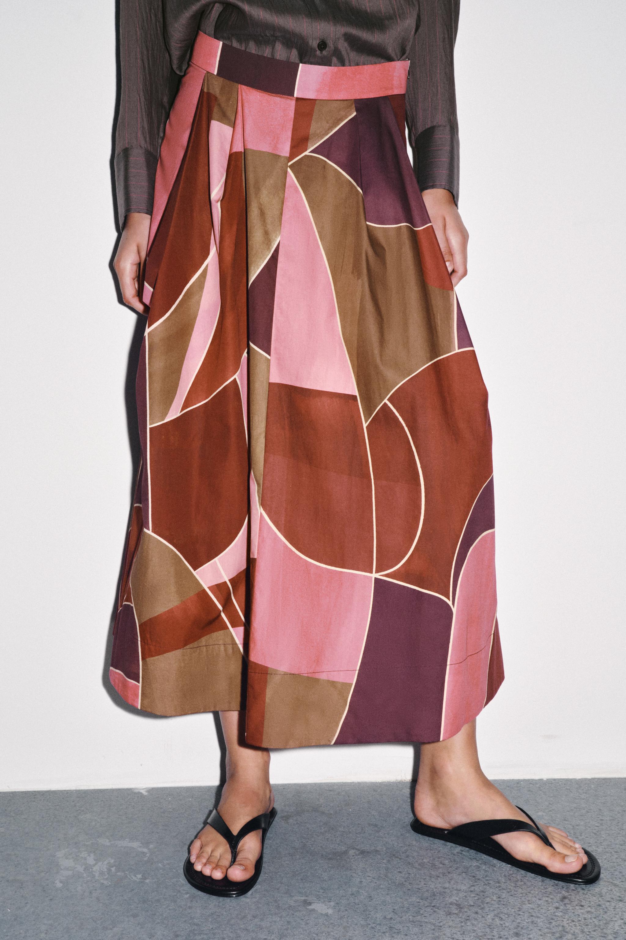 PRINTED MIDI SKIRT ZW COLLECTION