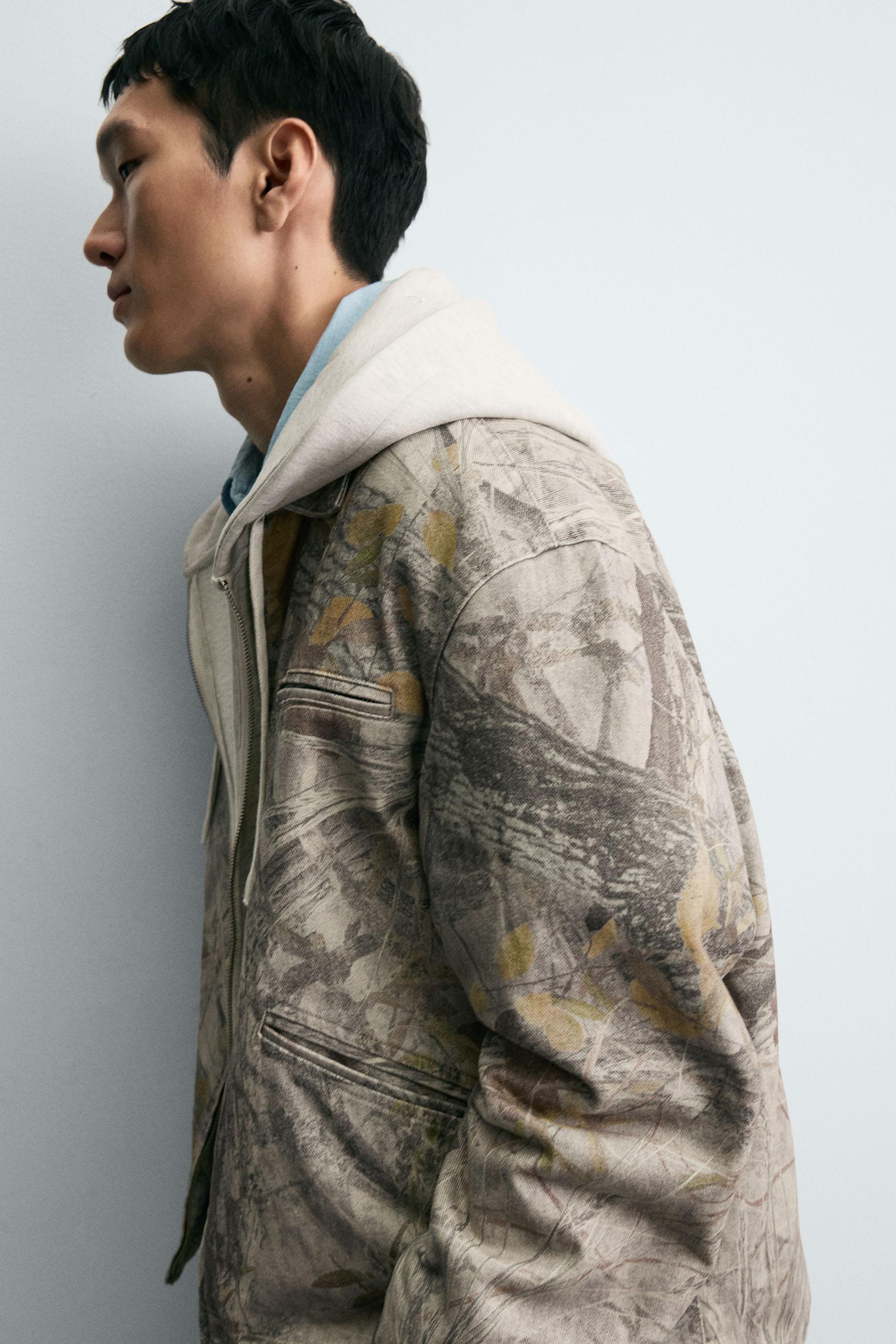 WASHED JACKET ABSTRACT PRINT