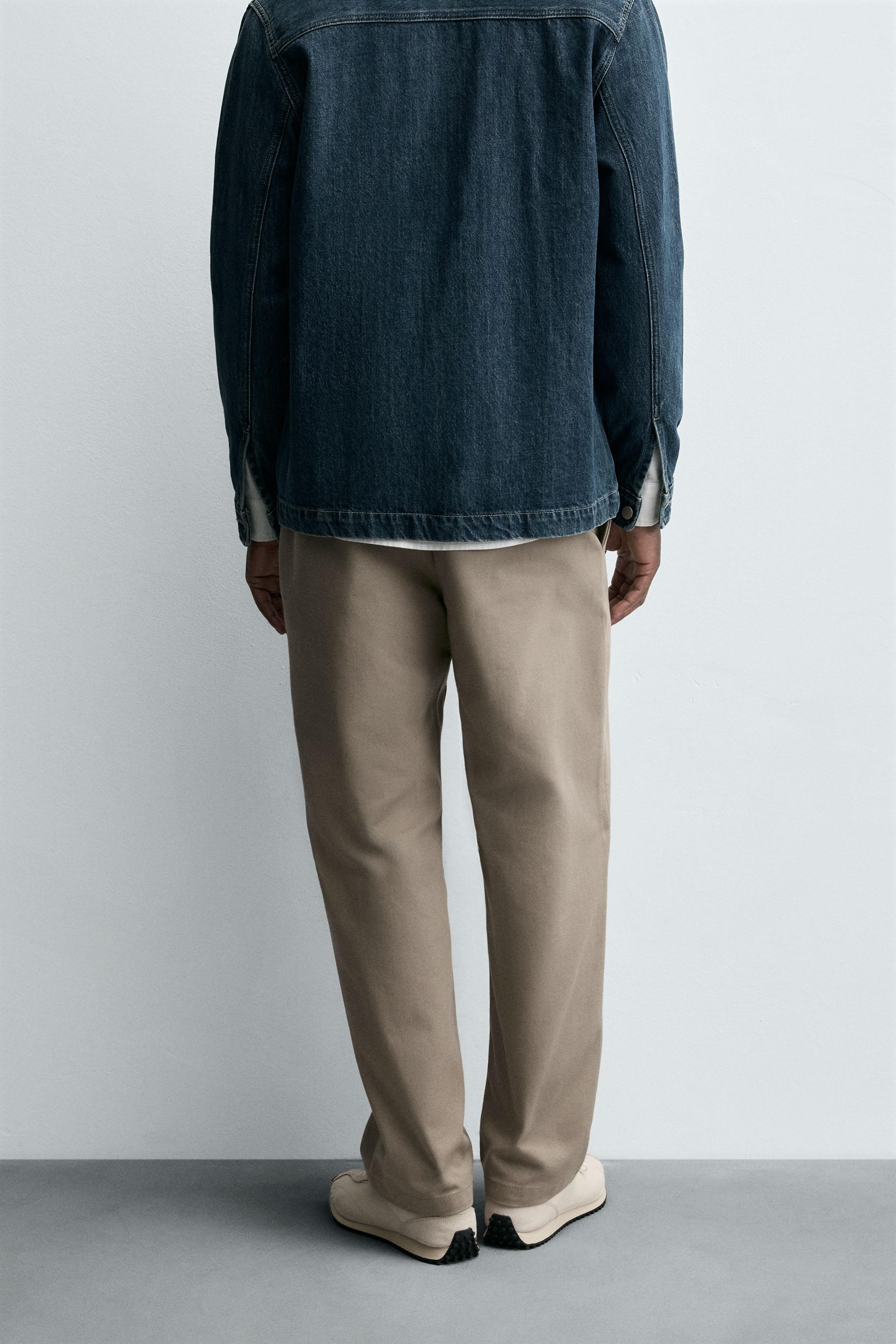 TEXTURED STRAIGHT FIT PANTS