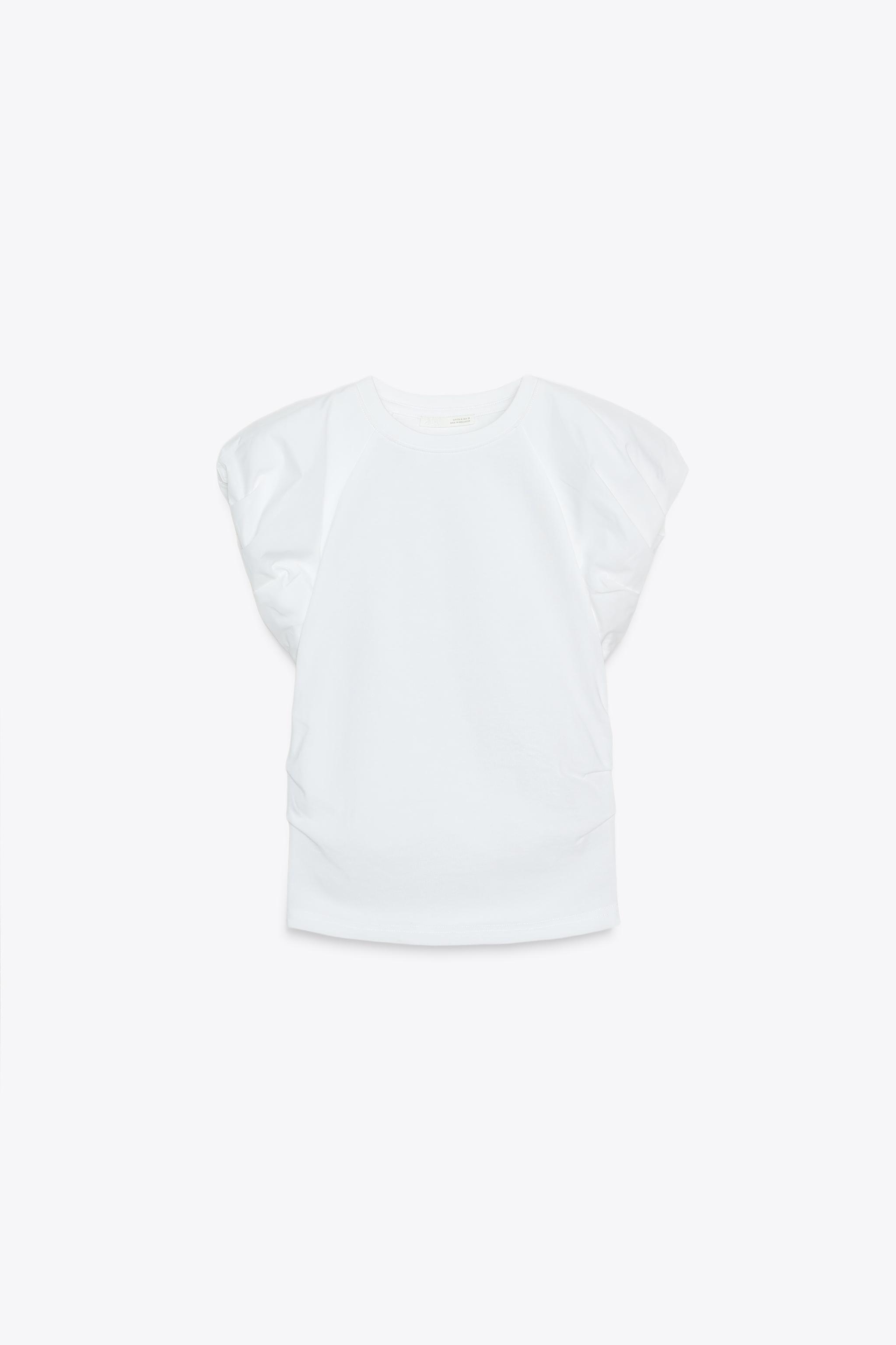 POPLIN COMBINATION T-SHIRT