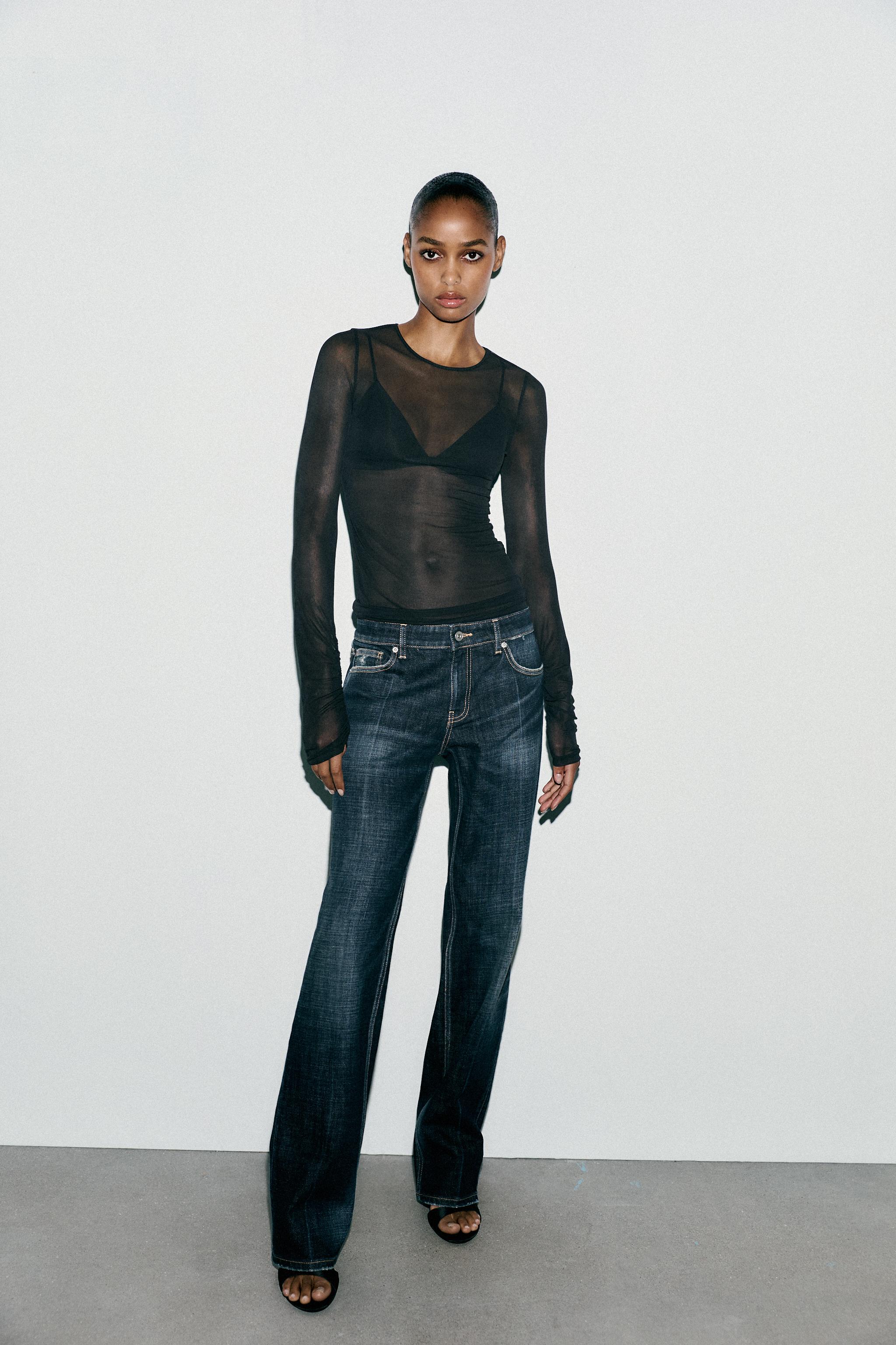 SEMI-SHEER RUCHED T-SHIRT