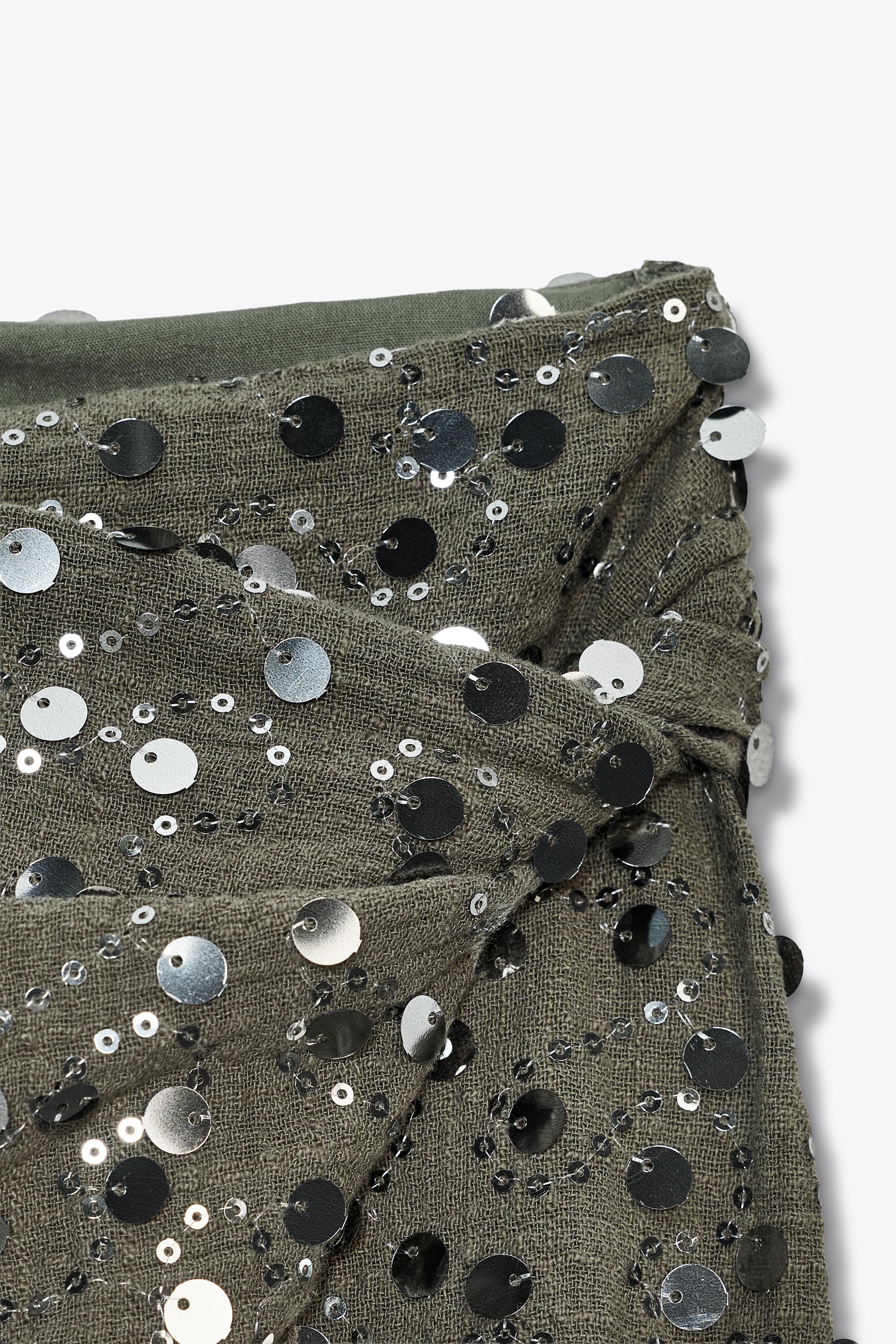 SEQUIN WRAP MINI SKIRT