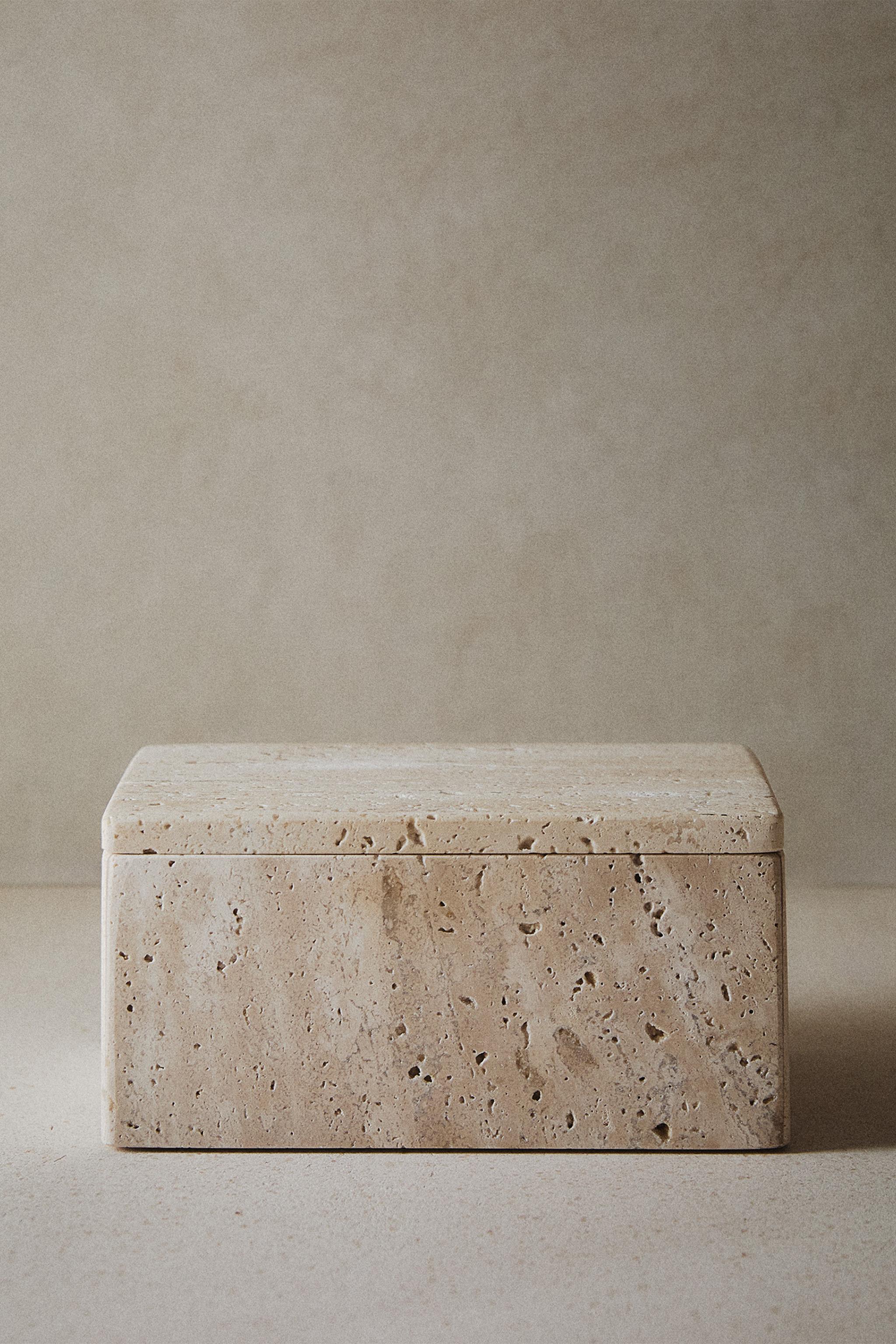 BEIGE MARBLE BATHROOM STORAGE BOX