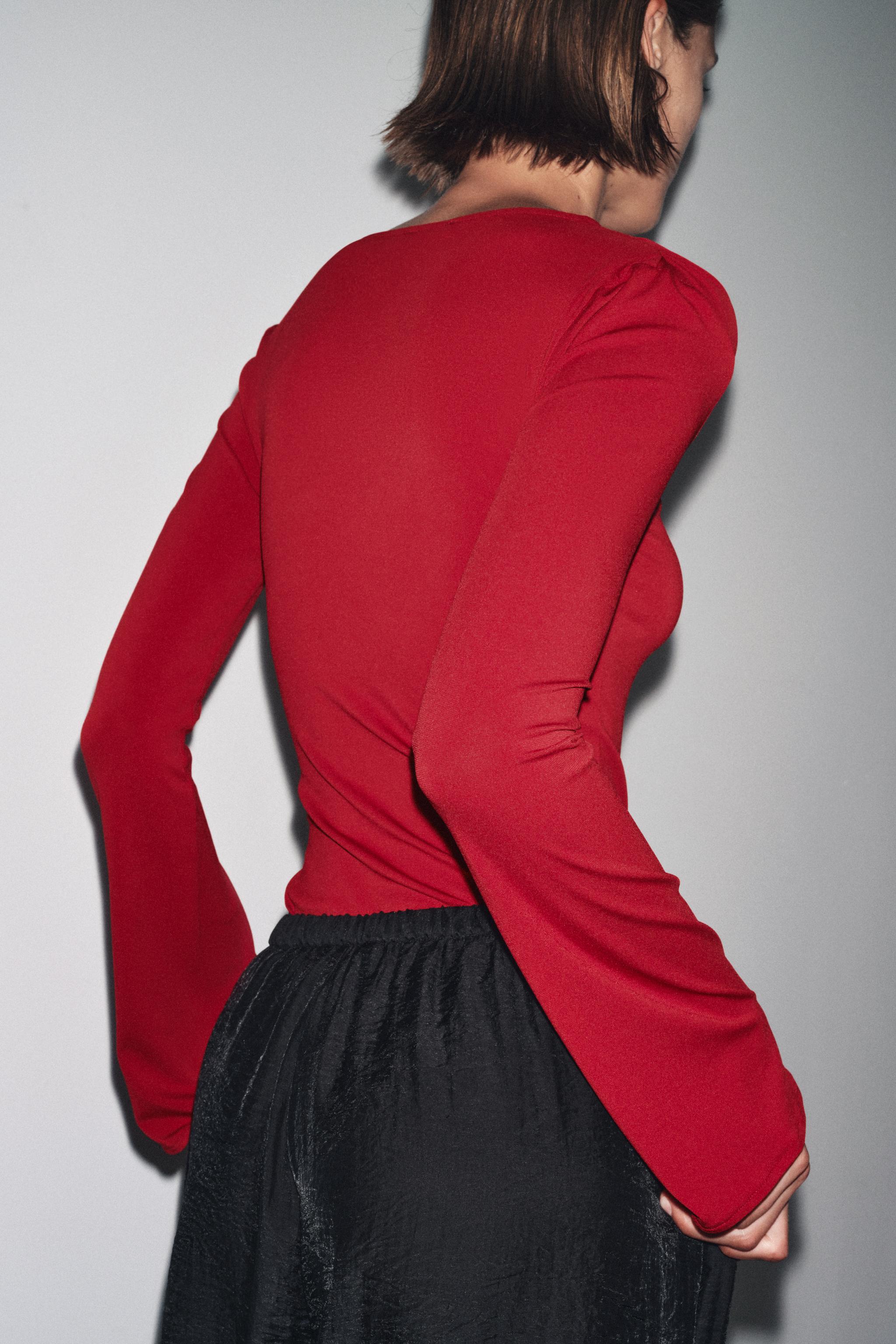 LONG SLEEVE RUCHED T-SHIRT