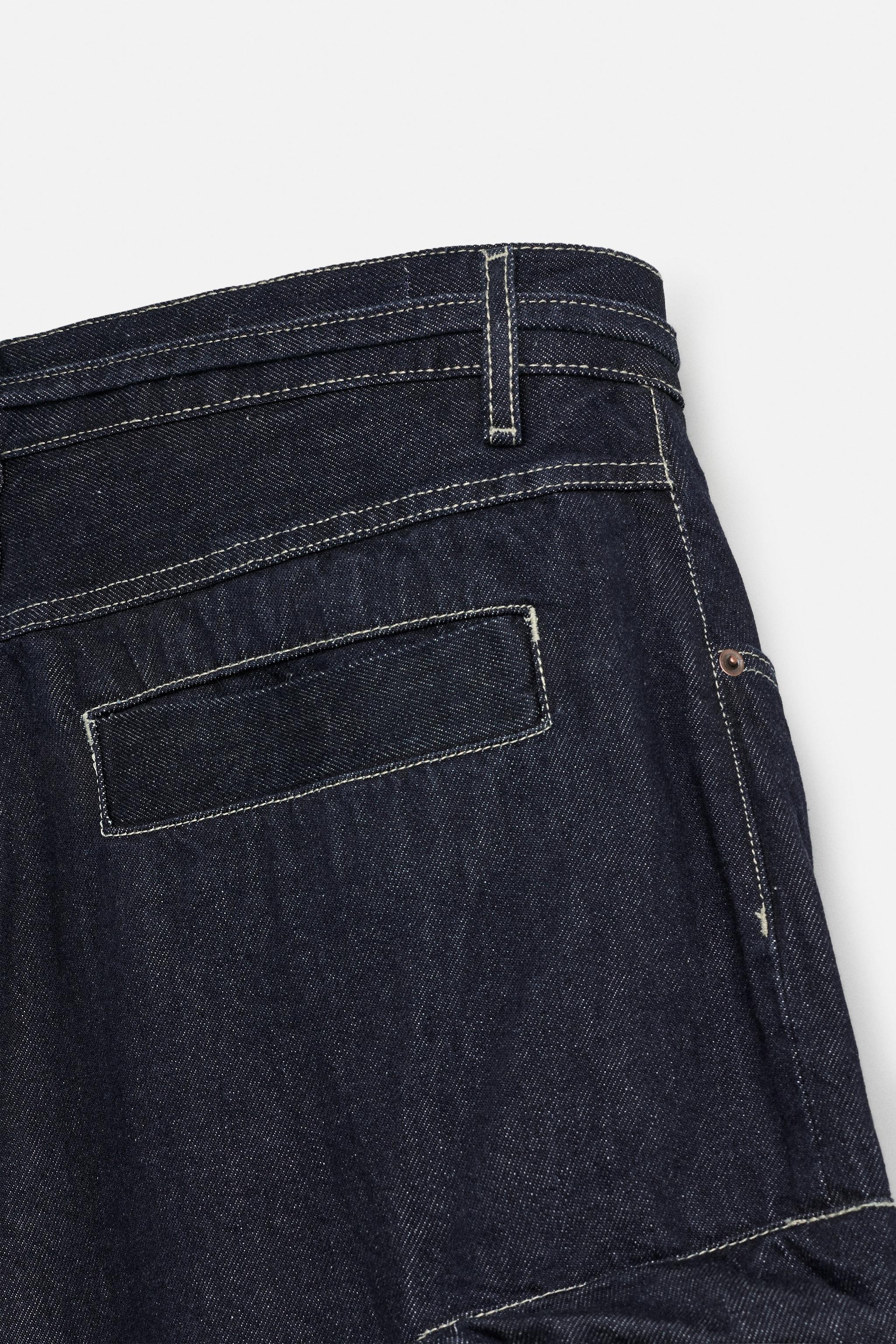 WIDE FIT DENIM CARGO SHORTS