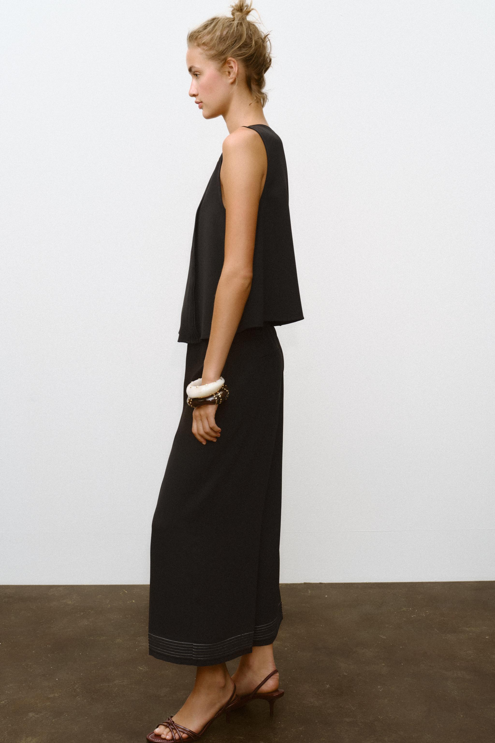 PLEATED HEM CULOTTES