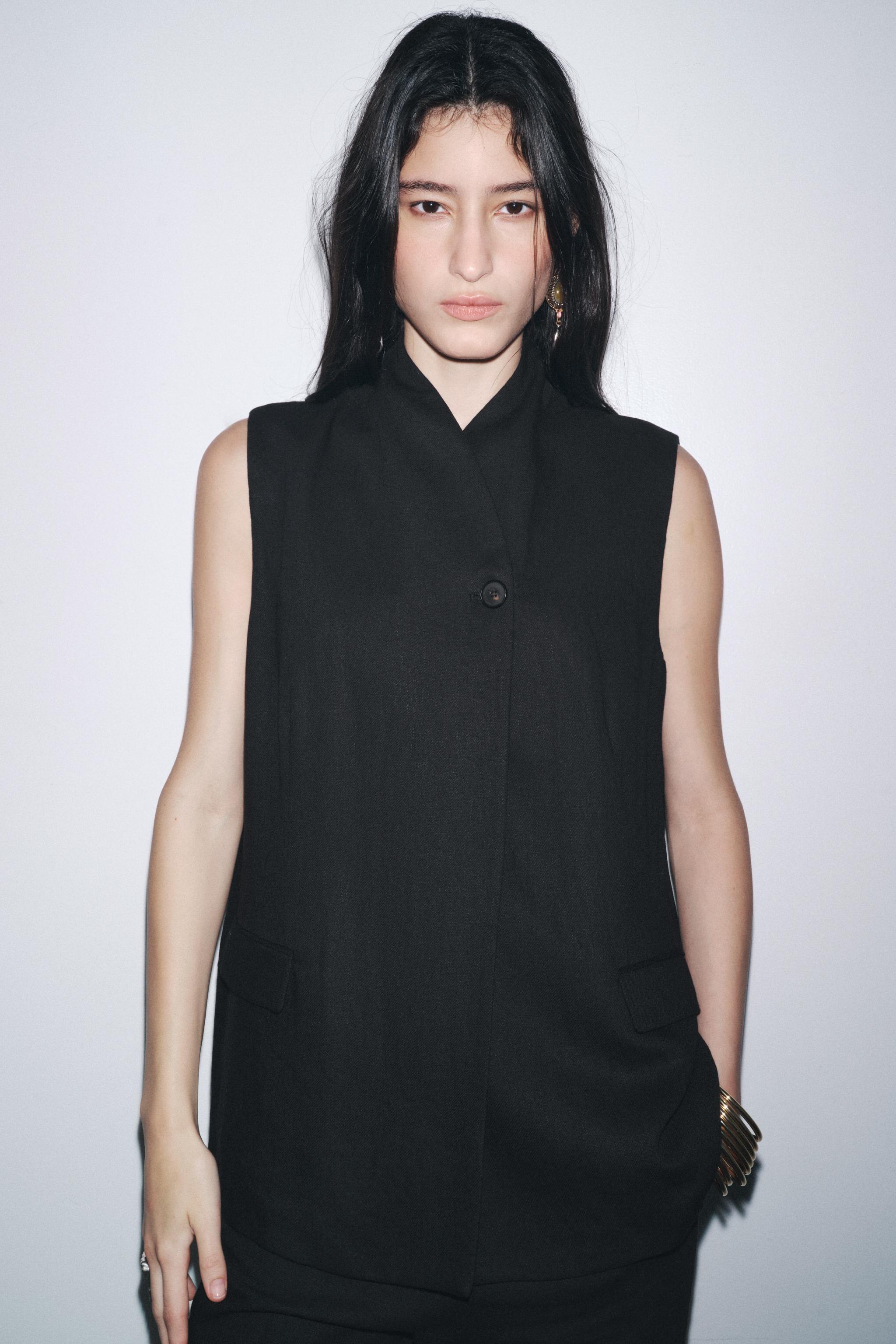 LINEN BLEND VEST ZW COLLECTION