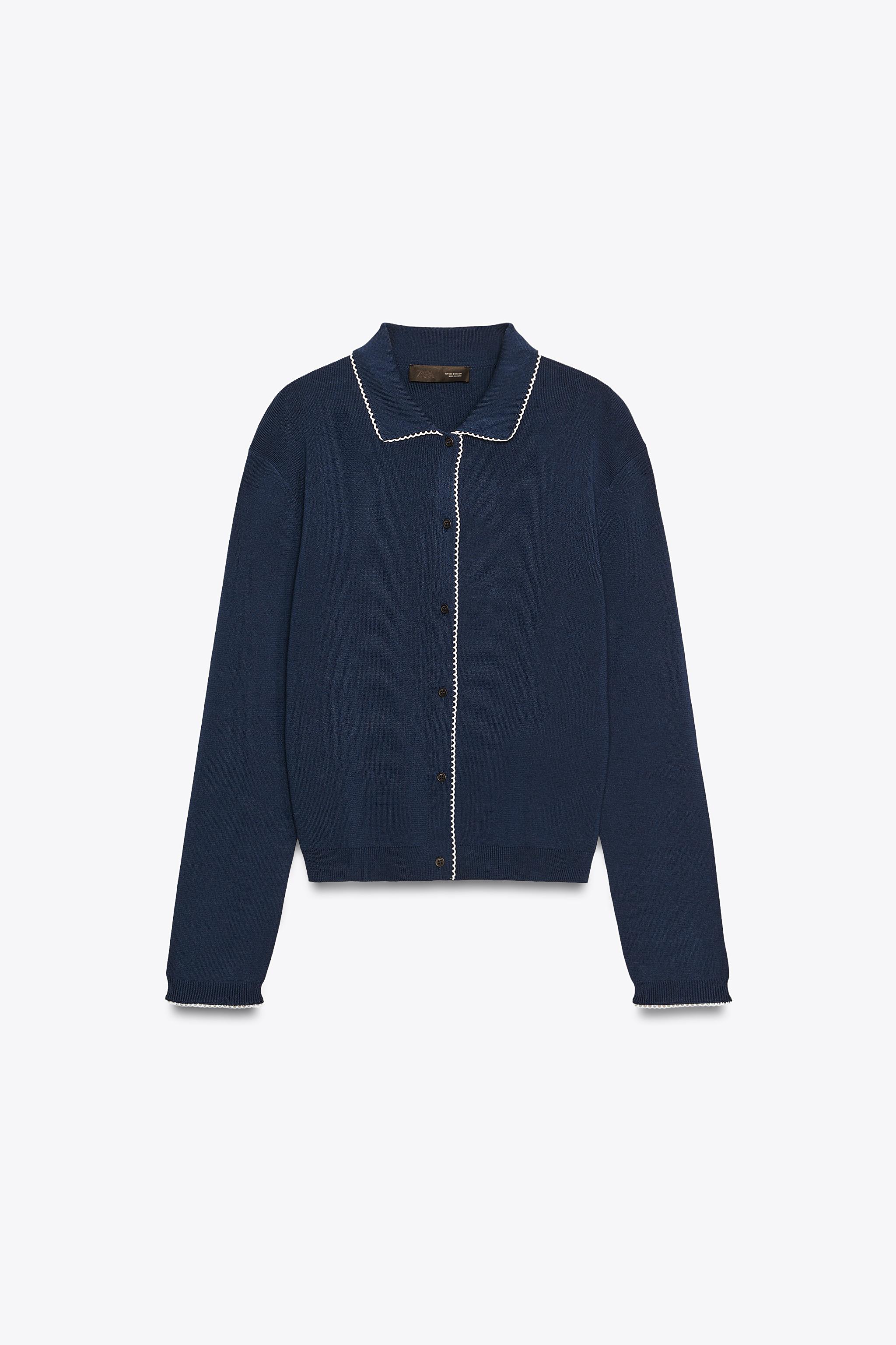 PETER PAN COLLAR KNIT CARDIGAN